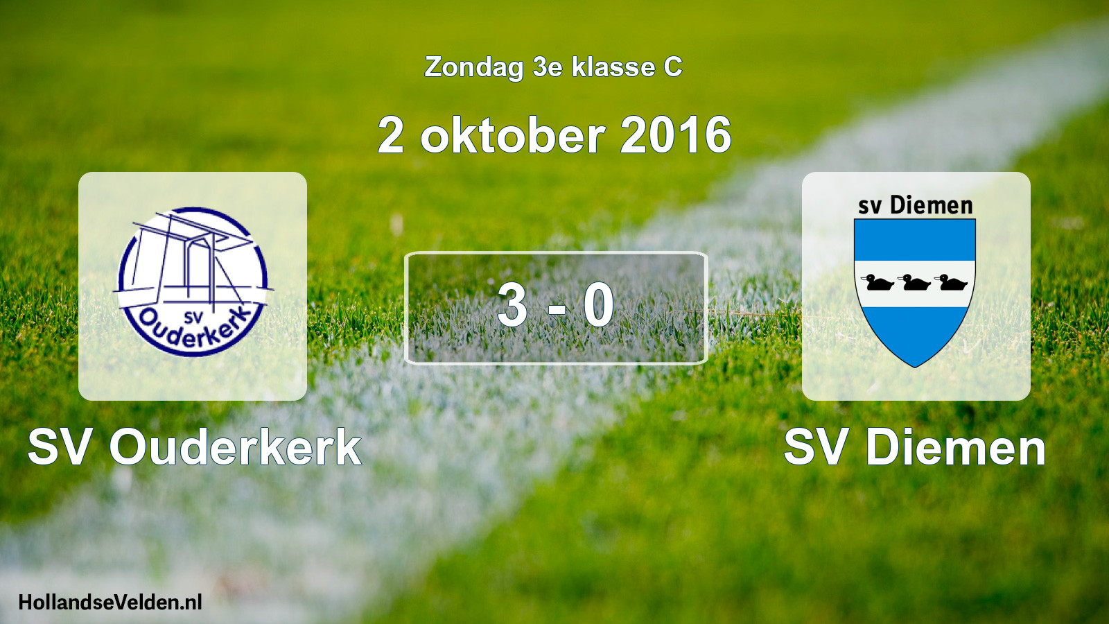Total number of matches played: SV Ouderkerk - SV Diemen 3 - 0 (2 October 2016)