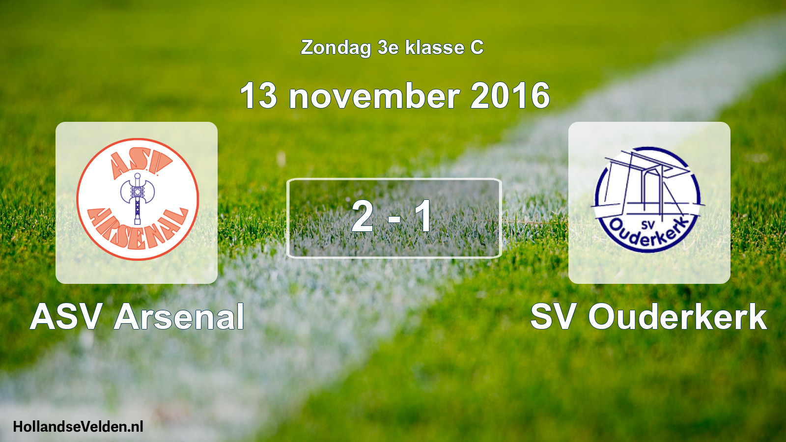Total number of matches played: ASV Arsenal - SV Ouderkerk 2 - 1 (13 November 2016)