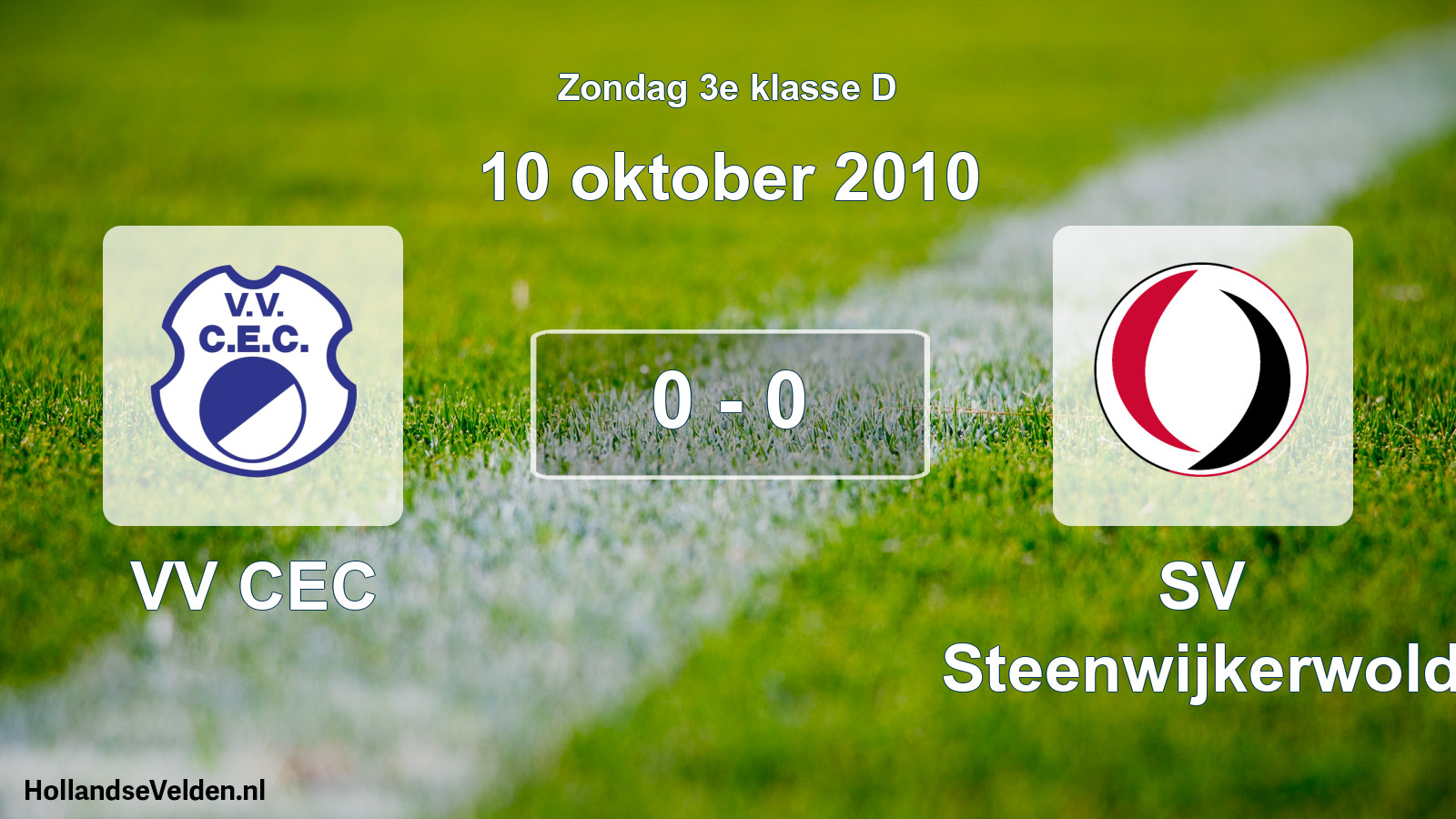 Total number of matches played: VV CEC - SV Steenwijkerwold 0 - 0 (10 October 2010)