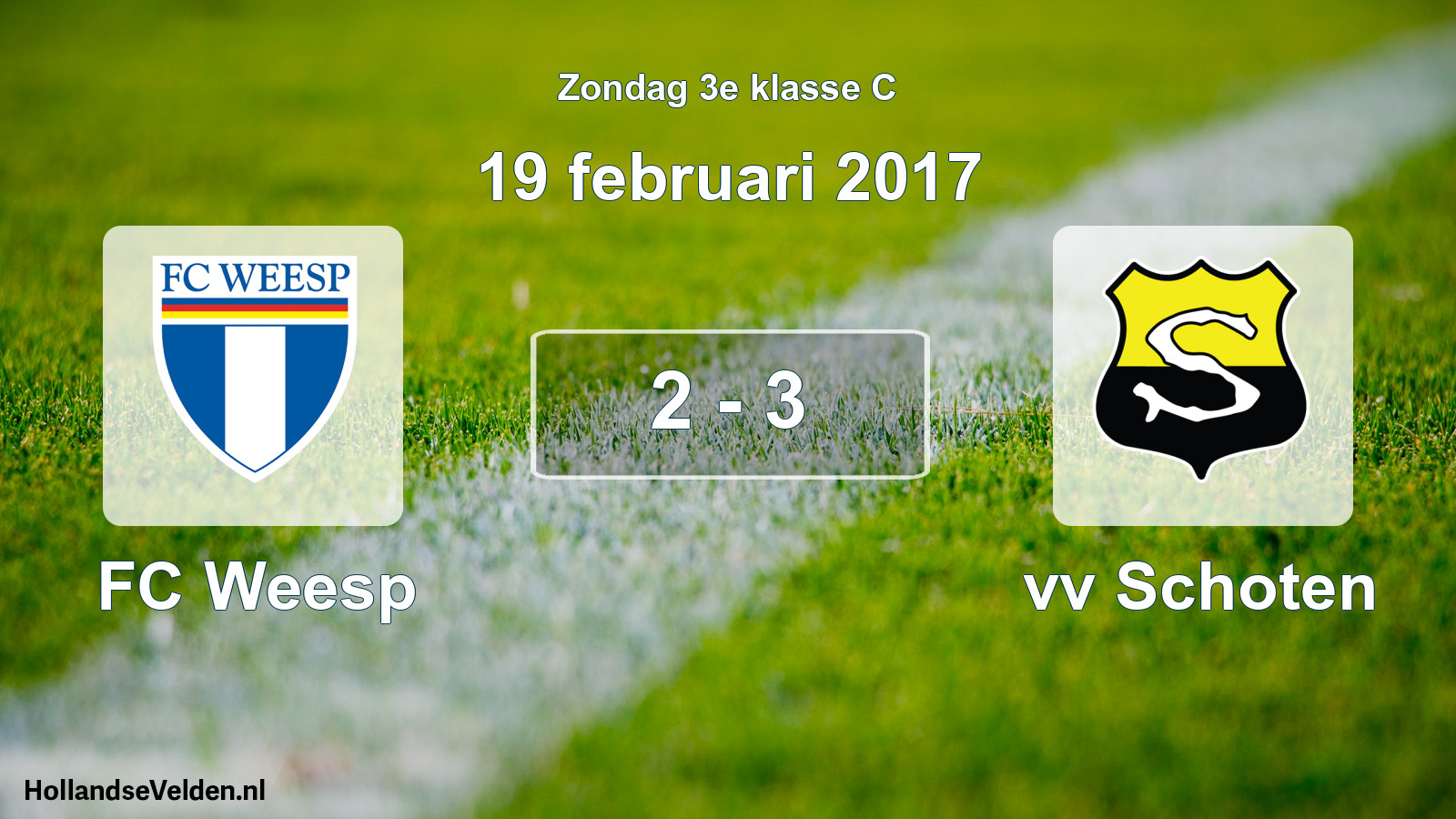 Total number of matches played: FC Weesp - vv Schoten 2 - 3 (19 February 2017)