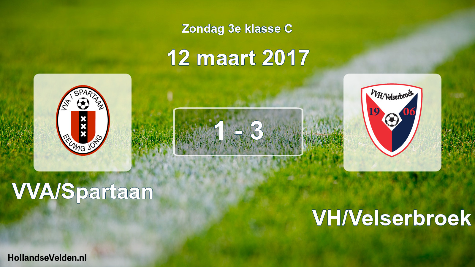 Total number of matches played: VVA/Spartaan - VVH/Velserbroek 1 - 3 (12 March 2017)