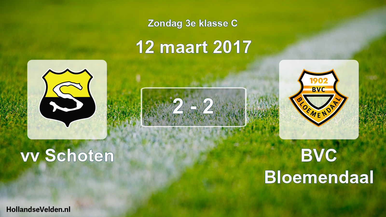 Total number of matches played: vv Schoten - BVC Bloemendaal 2 - 2 (12 March 2017)