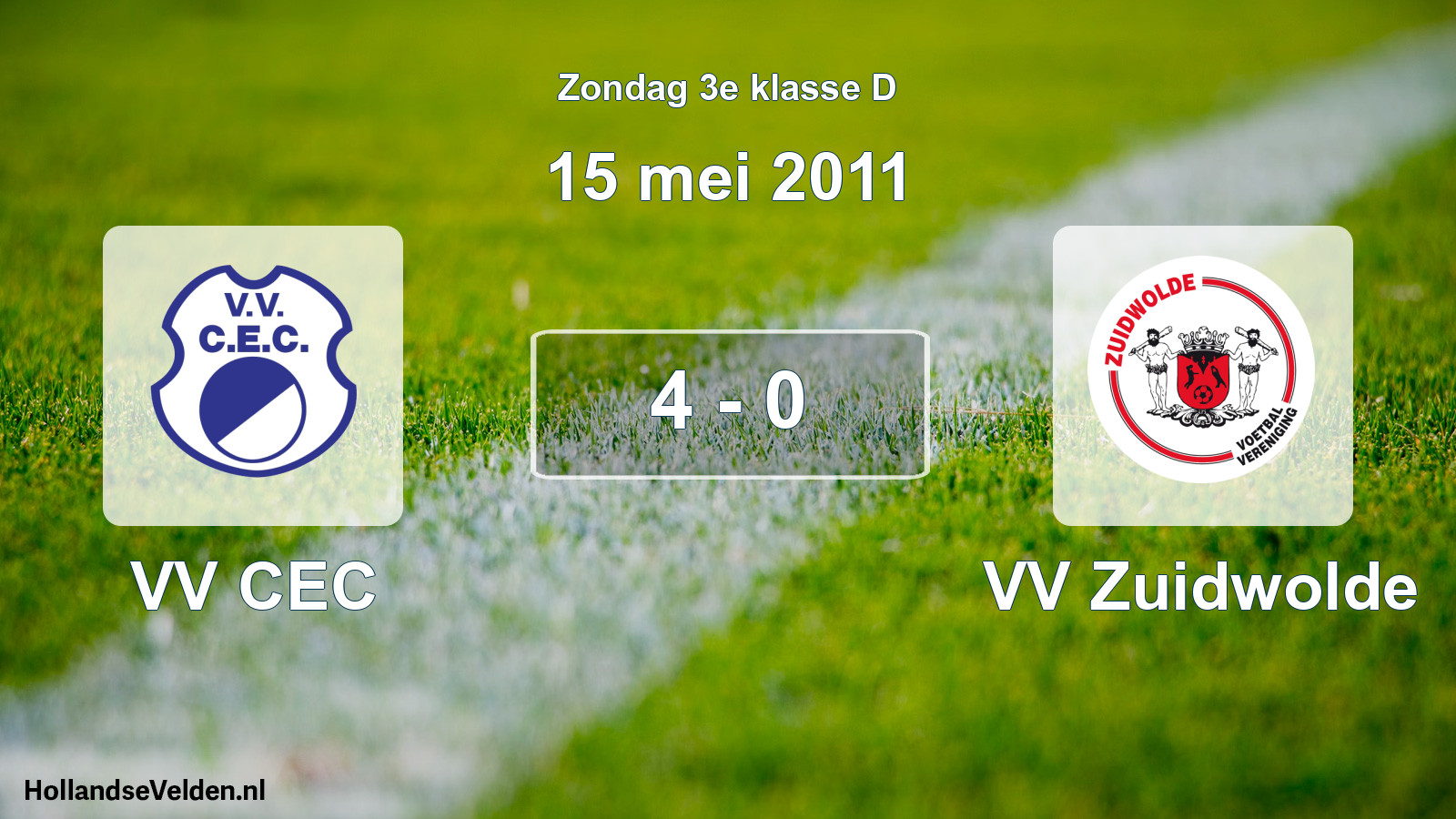 Total number of matches played: VV CEC - VV Zuidwolde 4 - 0 (15 May 2011)