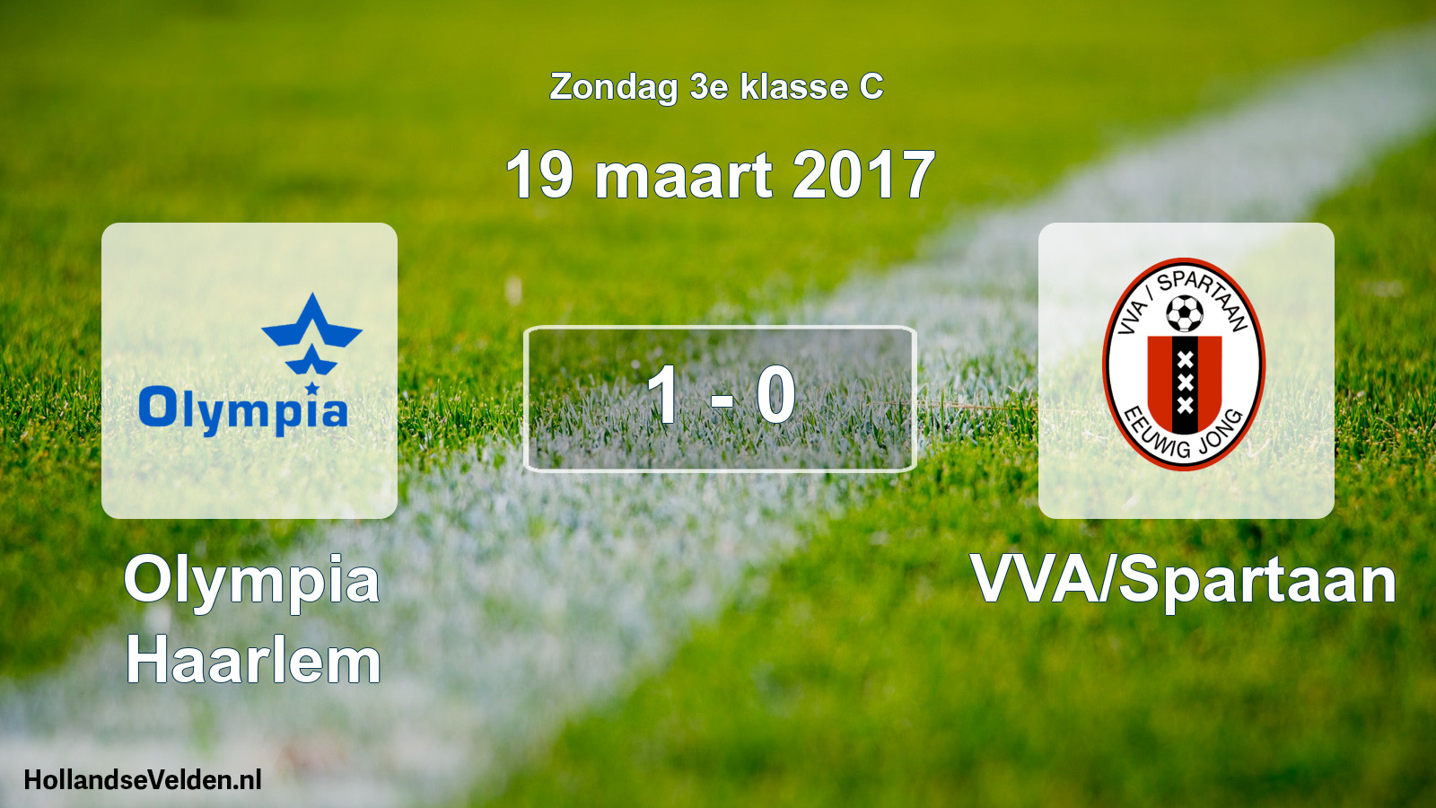 Total number of matches played: Olympia Haarlem - VVA/Spartaan 1 - 0 (19 March 2017)