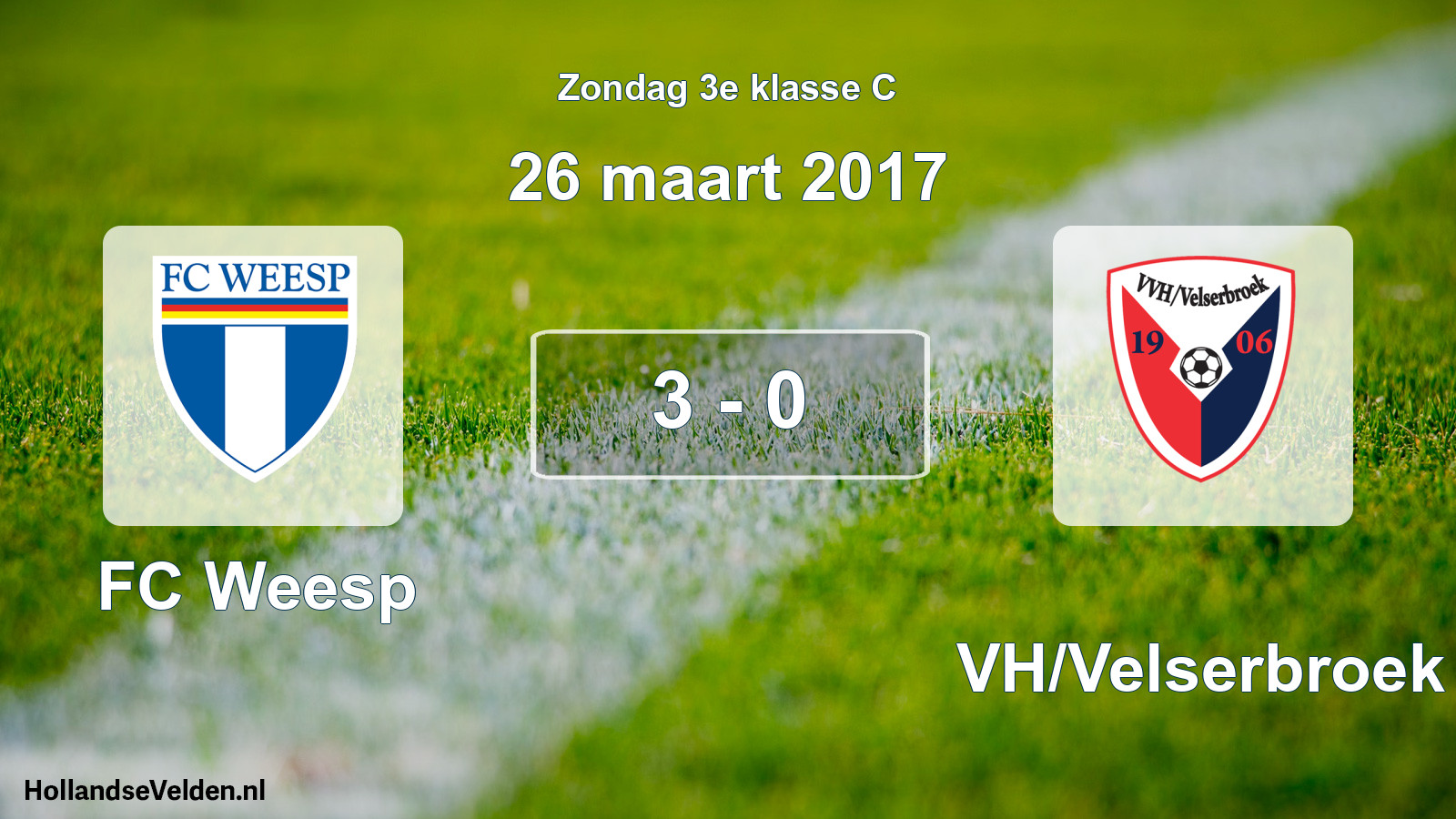 Total number of matches played: FC Weesp - VVH/Velserbroek 3 - 0 (26 March 2017)