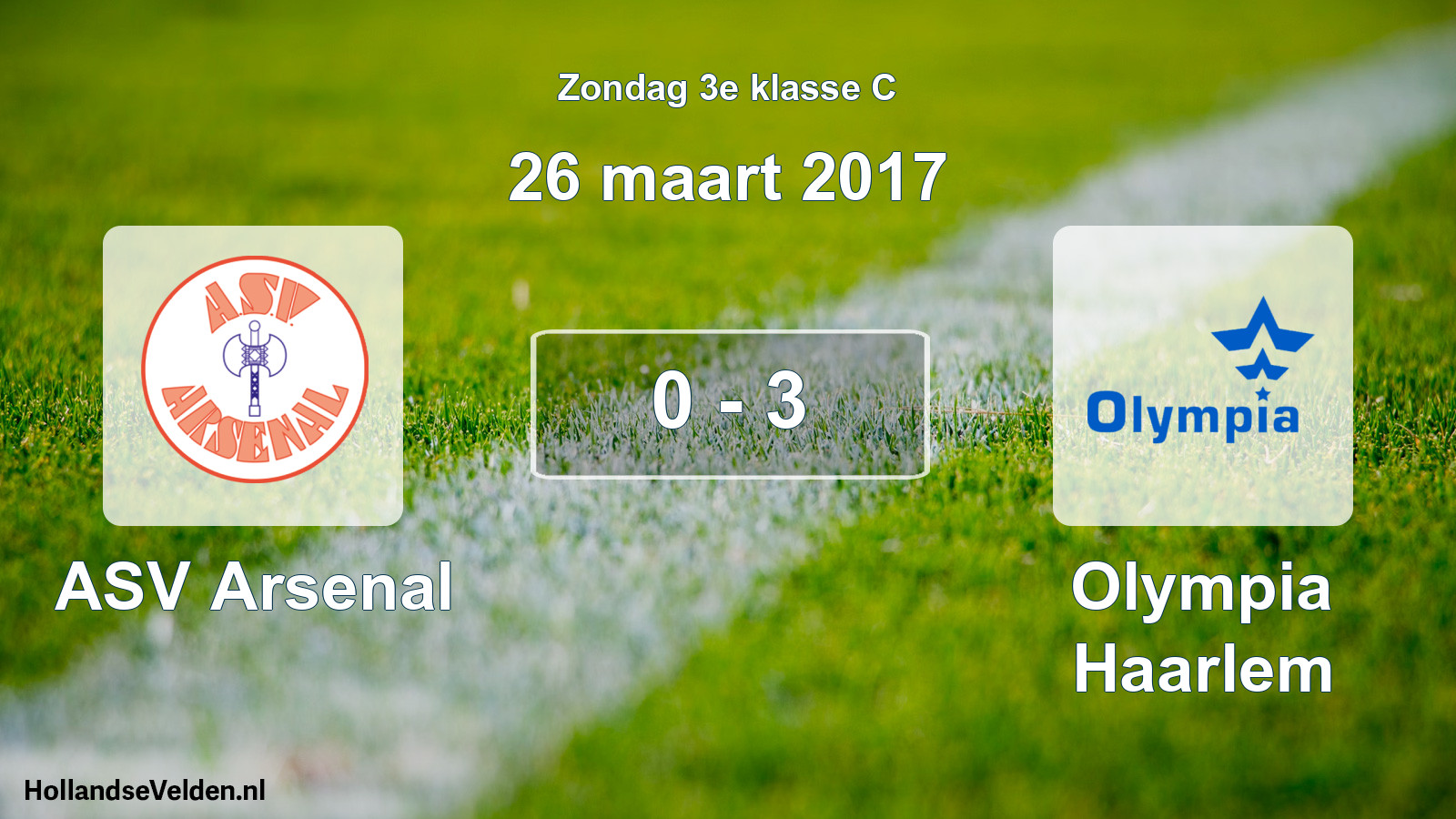 Total number of matches played: ASV Arsenal - Olympia Haarlem 0 - 3 (26 March 2017)