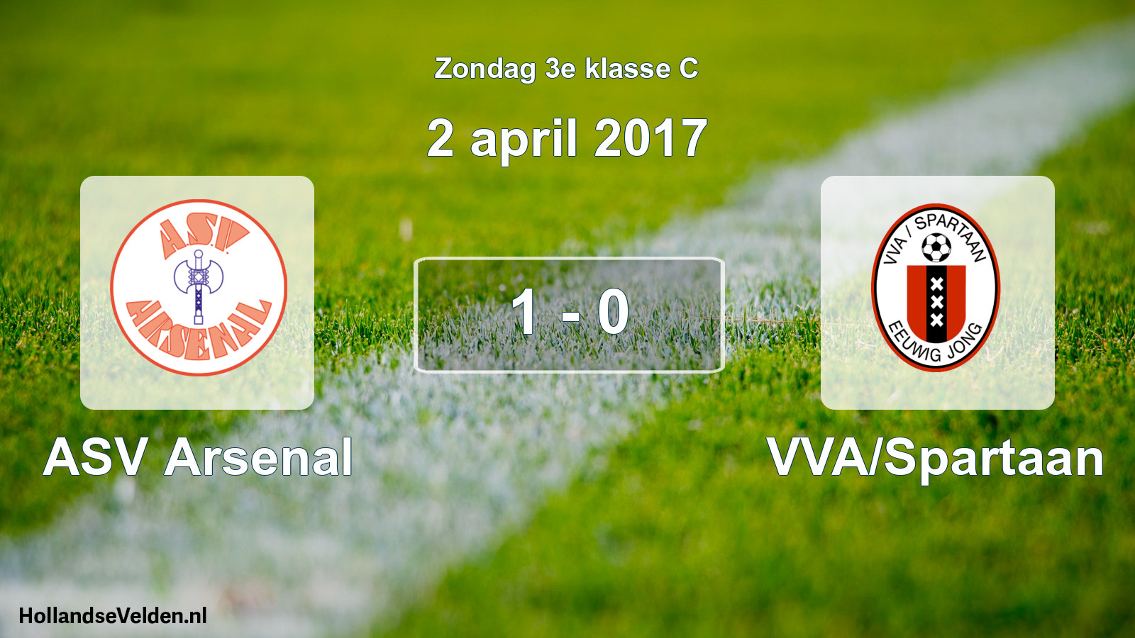 Total number of matches played: ASV Arsenal - VVA/Spartaan 1 - 0 (2 April 2017)