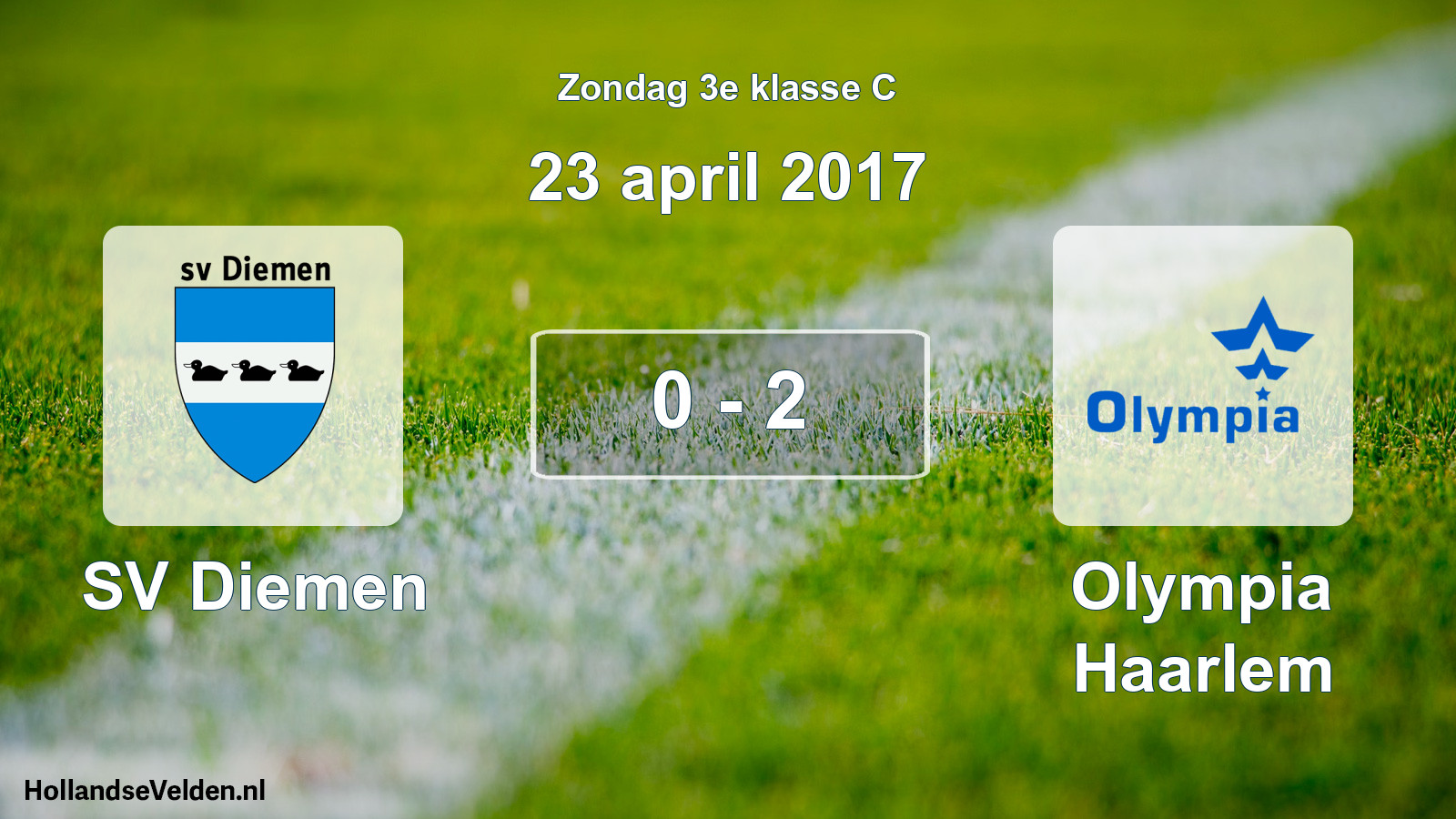 Total number of matches played: SV Diemen - Olympia Haarlem 0 - 2 (23 April 2017)