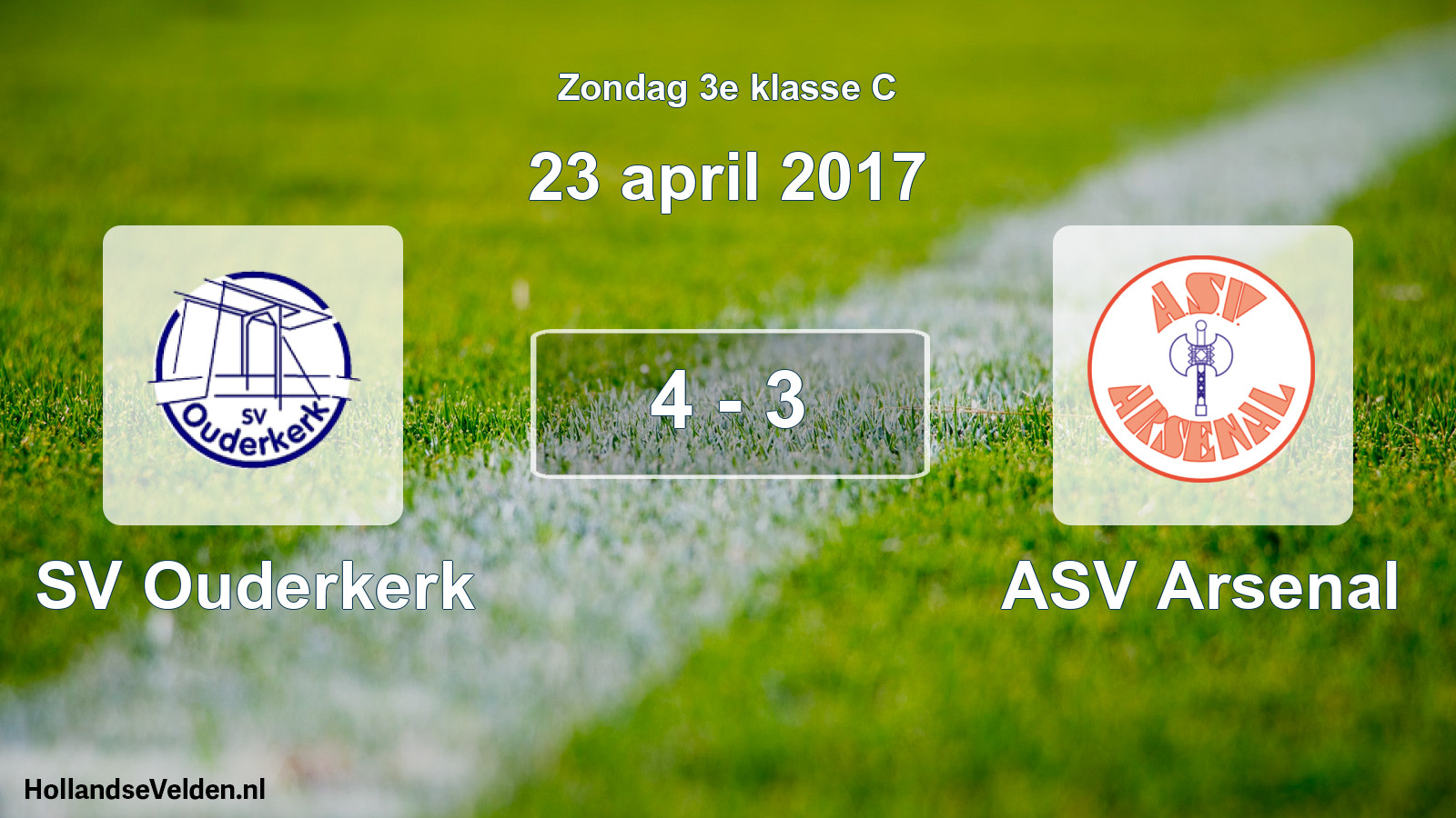 Total number of matches played: SV Ouderkerk - ASV Arsenal 4 - 3 (23 April 2017)