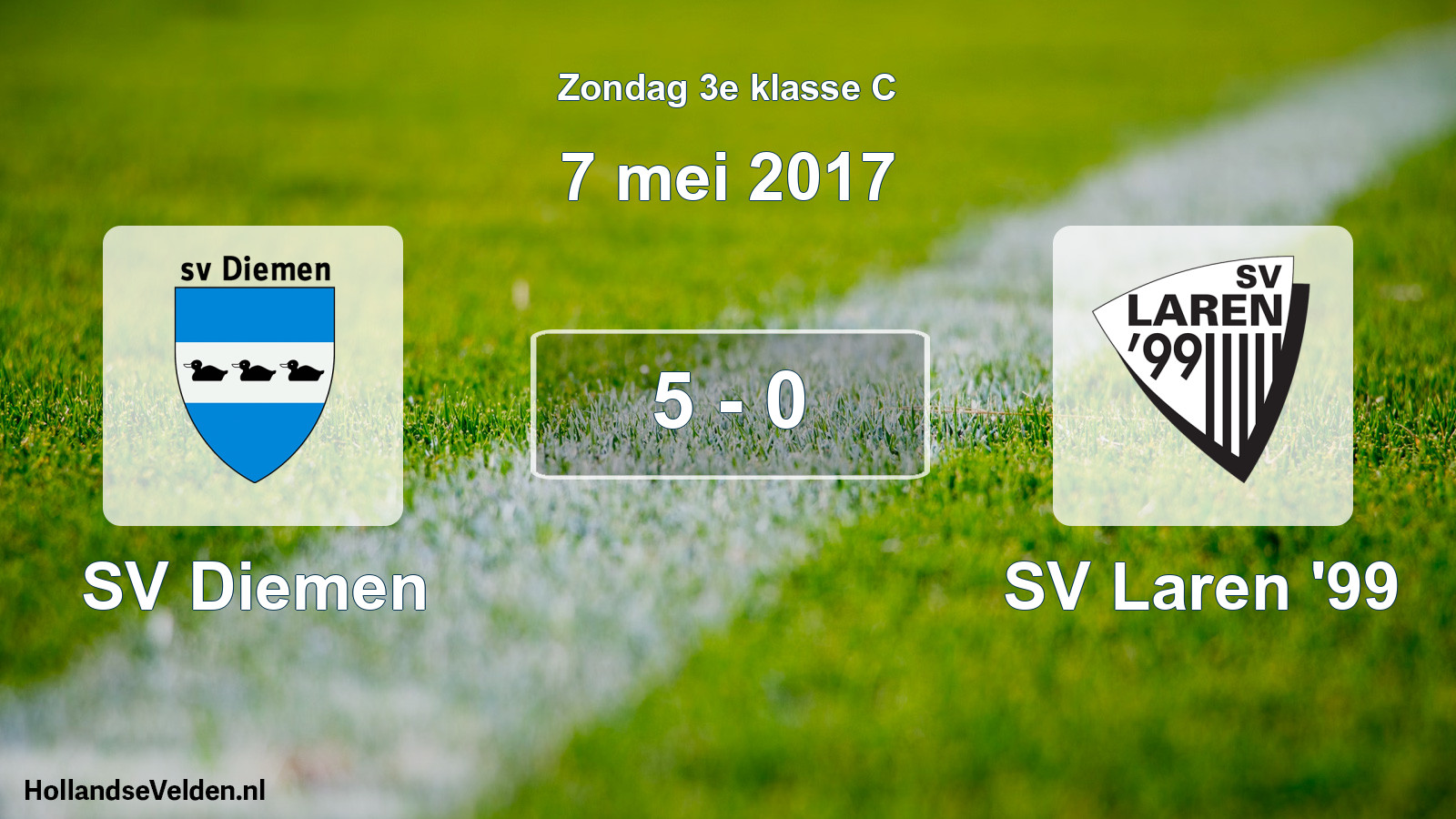 Total number of matches played: SV Diemen - SV Laren '99 5 - 0 (7 May 2017)