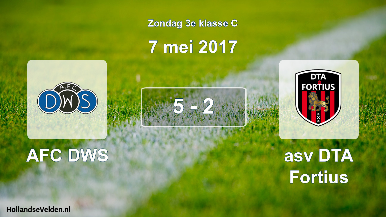 Total number of matches played: AFC DWS - asv DTA Fortius 5 - 2 (7 May 2017)