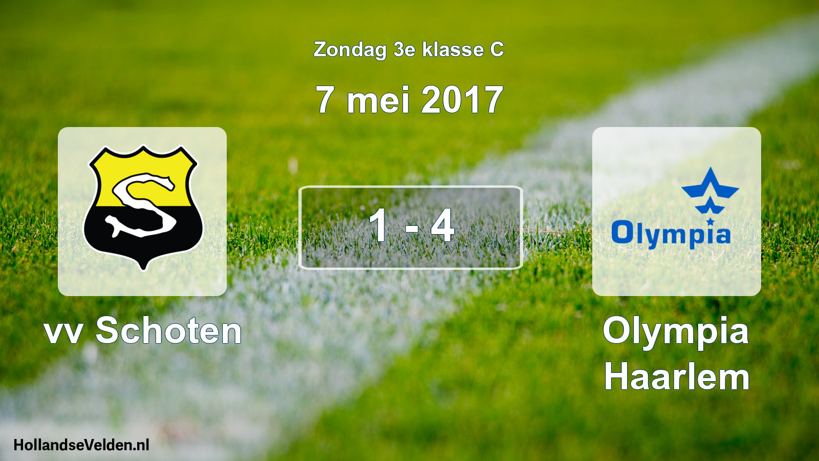 Total number of matches played: vv Schoten - Olympia Haarlem 1 - 4 (7 May 2017)