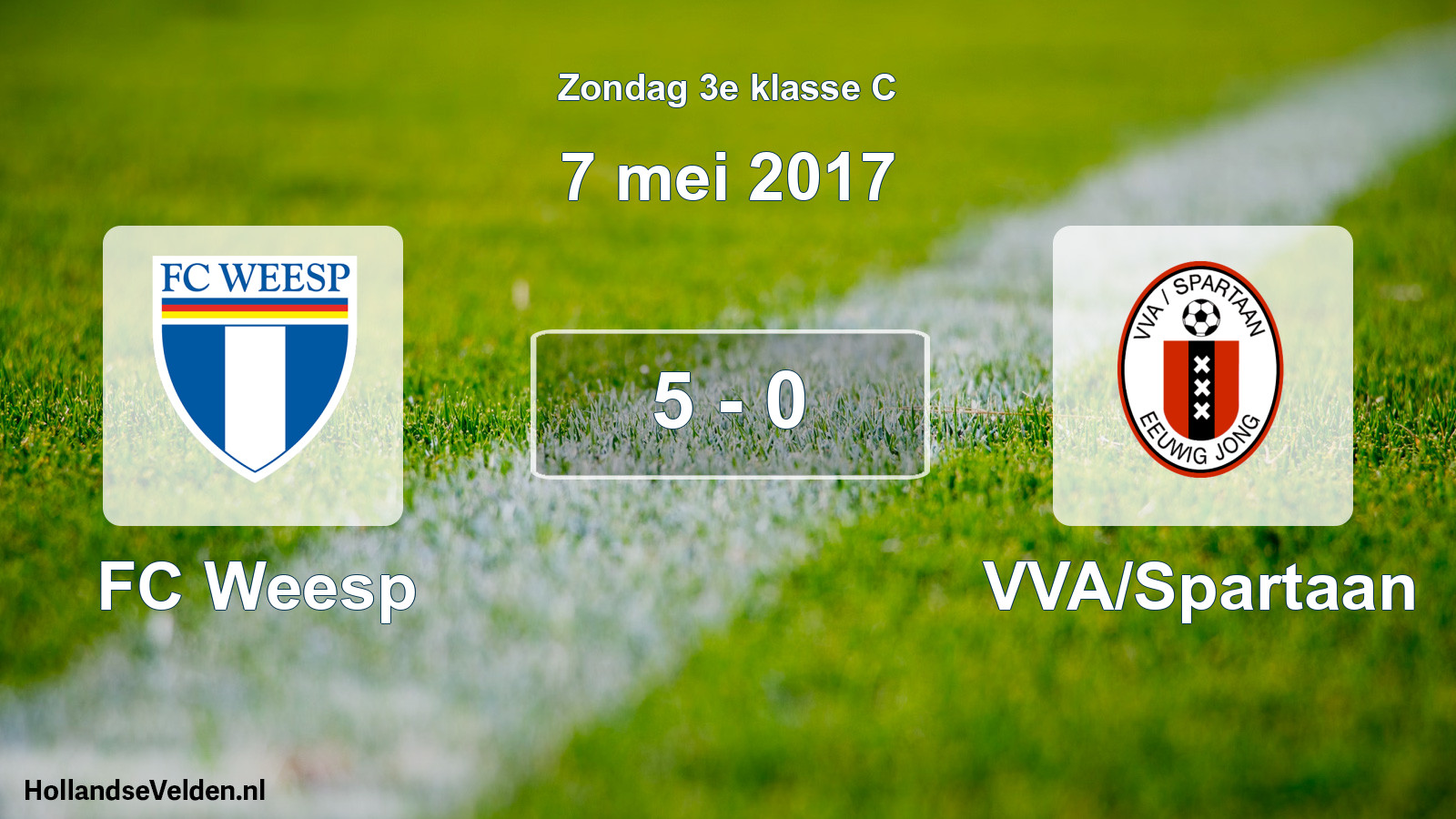 Total number of matches played: FC Weesp - VVA/Spartaan 5 - 0 (7 May 2017)