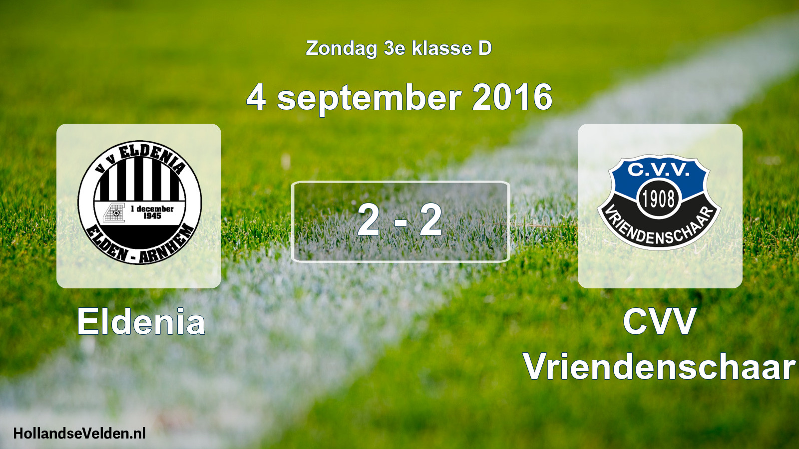 Total number of matches played: Eldenia - CVV Vriendenschaar 2 - 2 (4 September 2016)