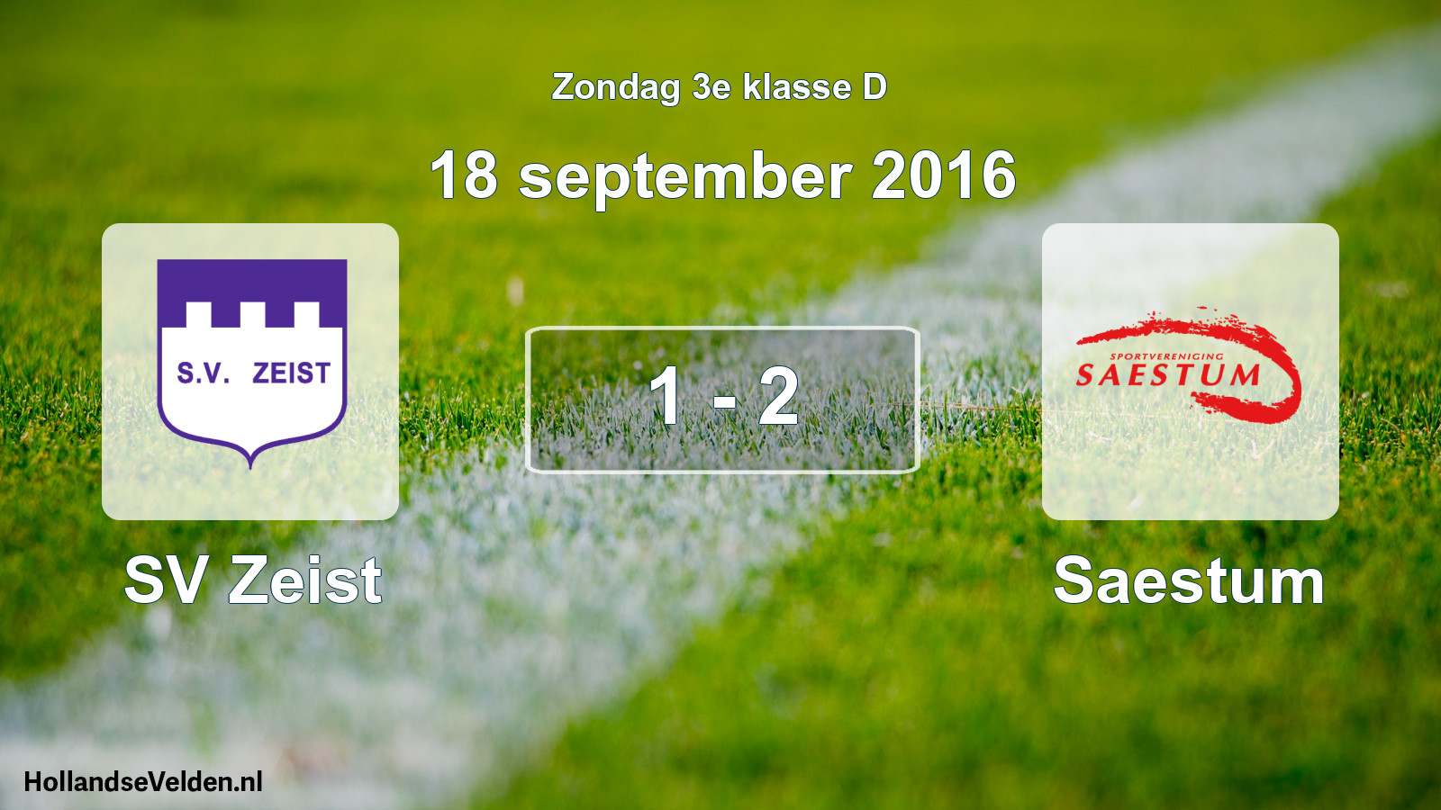 Total number of matches played: SV Zeist - Saestum 1 - 2 (18 September 2016)