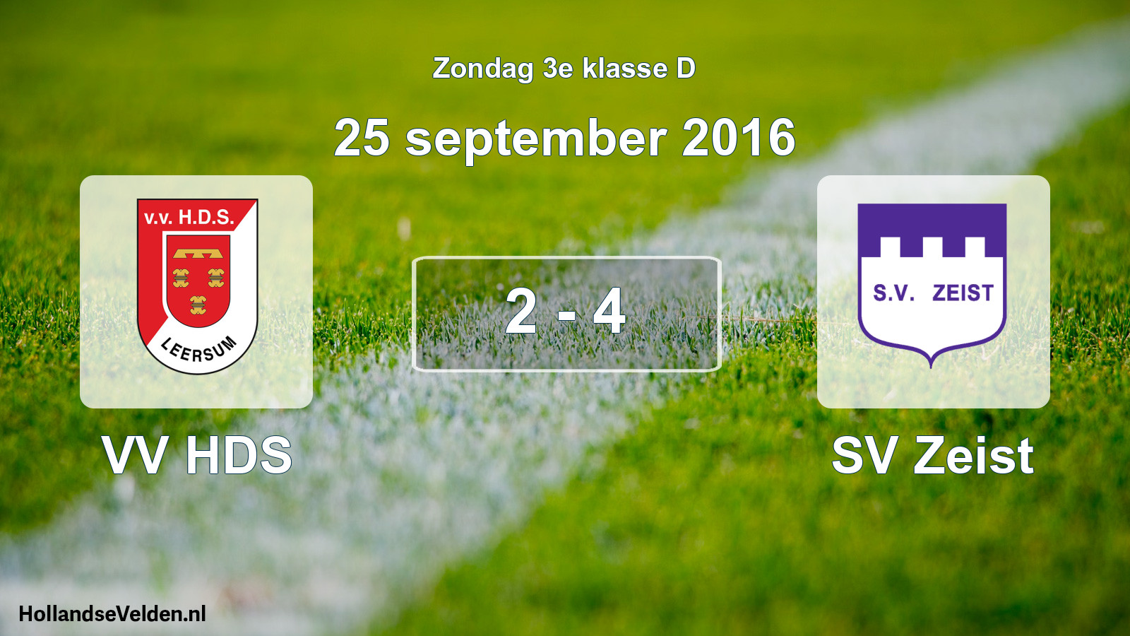 Total number of matches played: VV HDS - SV Zeist 2 - 4 (25 September 2016)