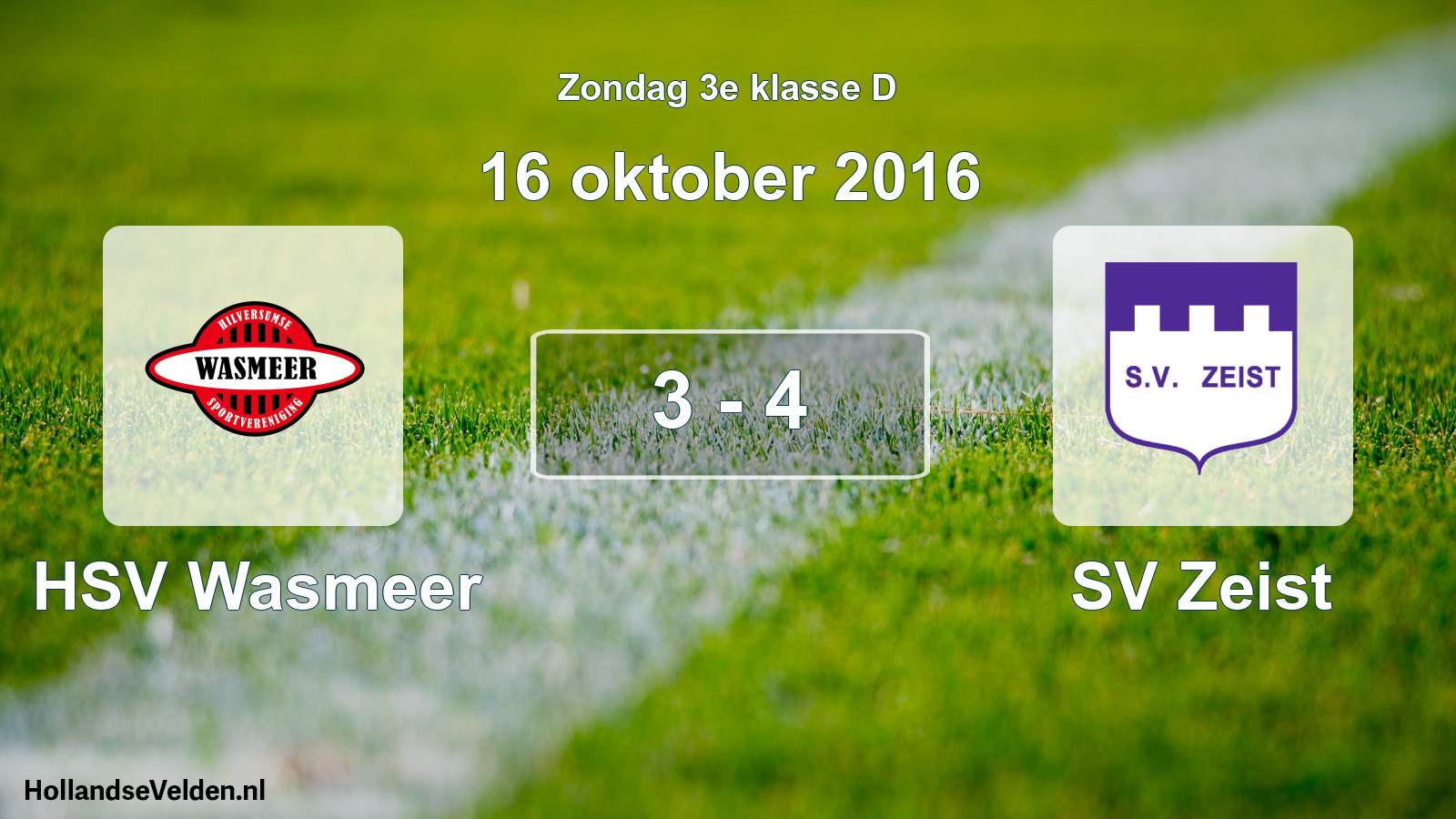 Total number of matches played: HSV Wasmeer - SV Zeist 3 - 4 (16 October 2016)