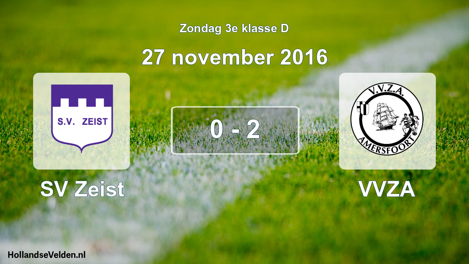 Total number of matches played: SV Zeist - VVZA 0 - 2 (27 November 2016)