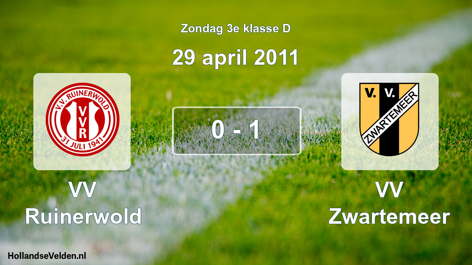 Total number of matches played: VV Ruinerwold - VV Zwartemeer 0 - 1 (29 April 2011)