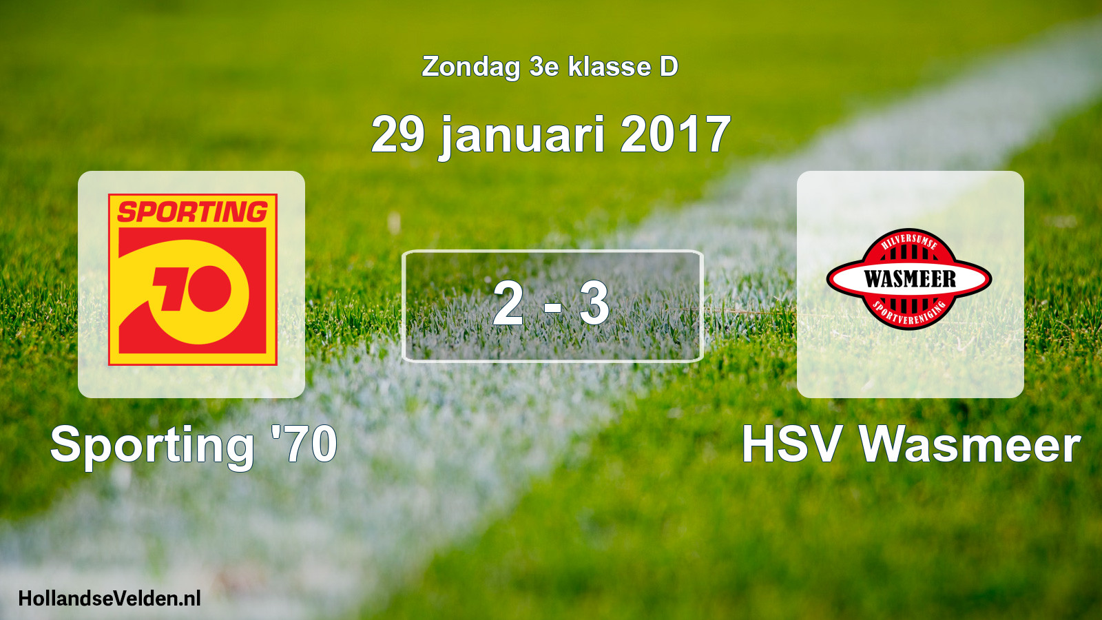 Total number of matches played: Sporting '70 - HSV Wasmeer 2 - 3 (29 January 2017)