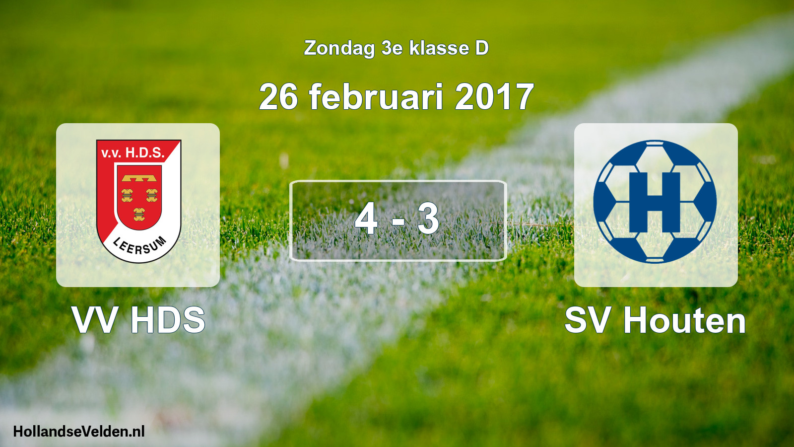 Total number of matches played: VV HDS - SV Houten 4 - 3 (26 February 2017)
