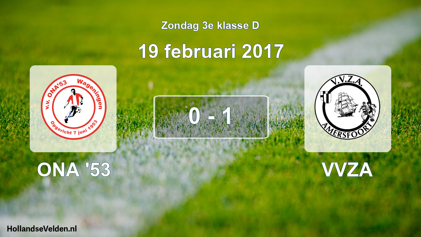 Total number of matches played: ONA '53 - VVZA 0 - 1 (19 February 2017)