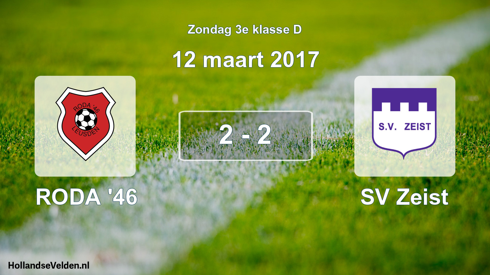 Total number of matches played: RODA '46 - SV Zeist 2 - 2 (12 March 2017)