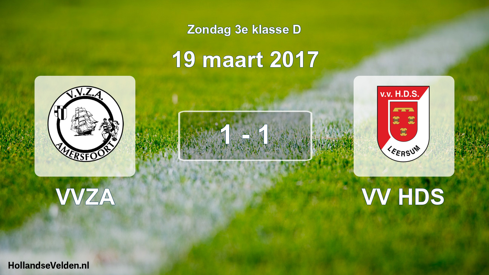 Total number of matches played: VVZA - VV HDS 1 - 1 (19 March 2017)