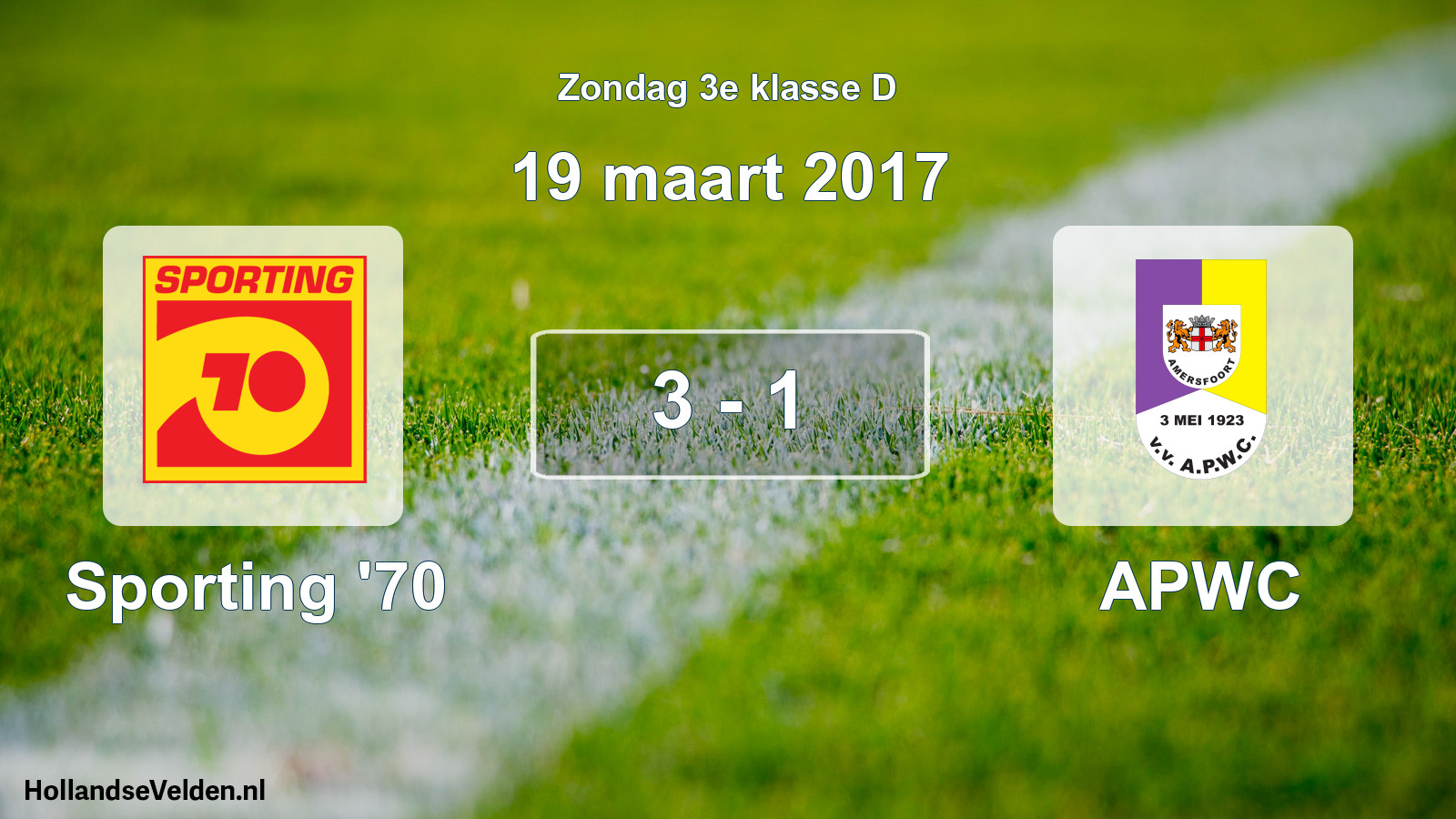 Total number of matches played: Sporting '70 - APWC 3 - 1 (19 March 2017)