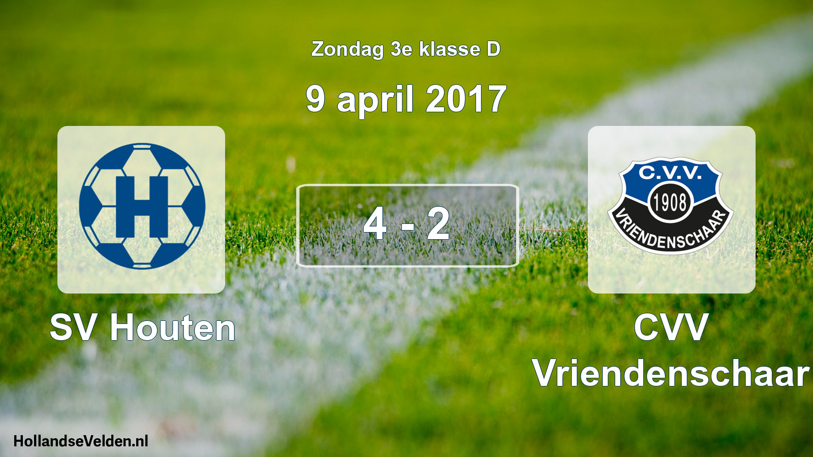 Total number of matches played: SV Houten - CVV Vriendenschaar 4 - 2 (9 April 2017)