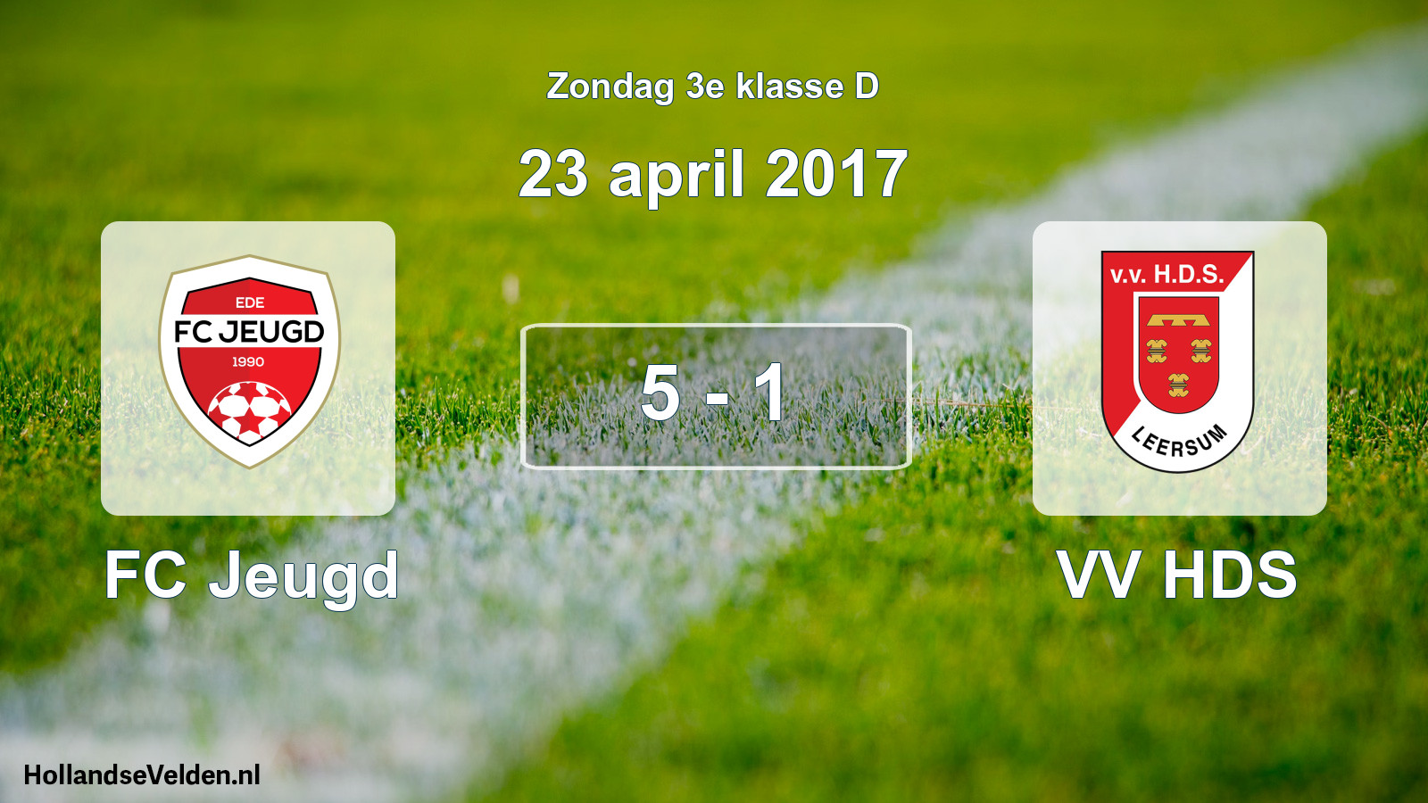 Total number of matches played: FC Jeugd - VV HDS 5 - 1 (23 April 2017)