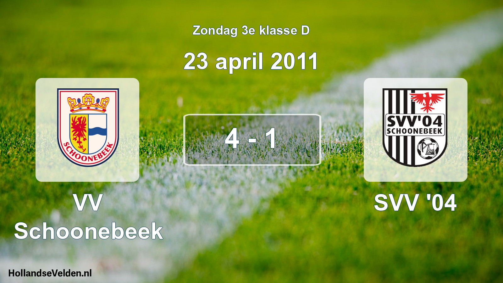 Total number of matches played: VV Schoonebeek - SVV '04 4 - 1 (23 April 2011)