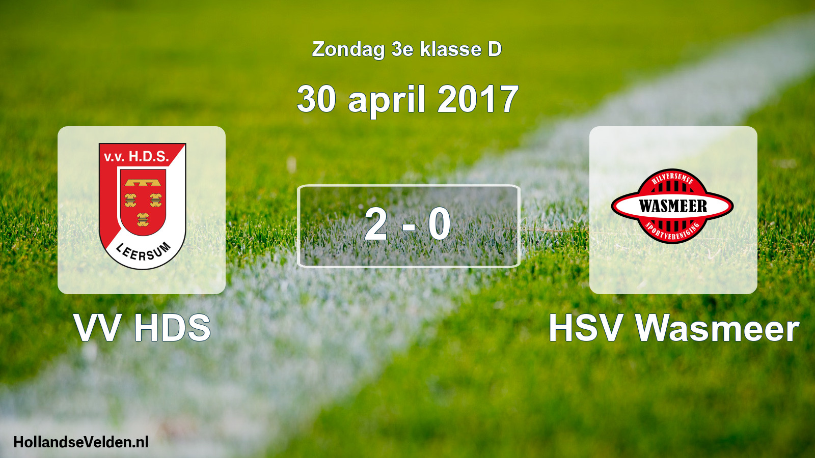 Total number of matches played: VV HDS - HSV Wasmeer 2 - 0 (30 April 2017)