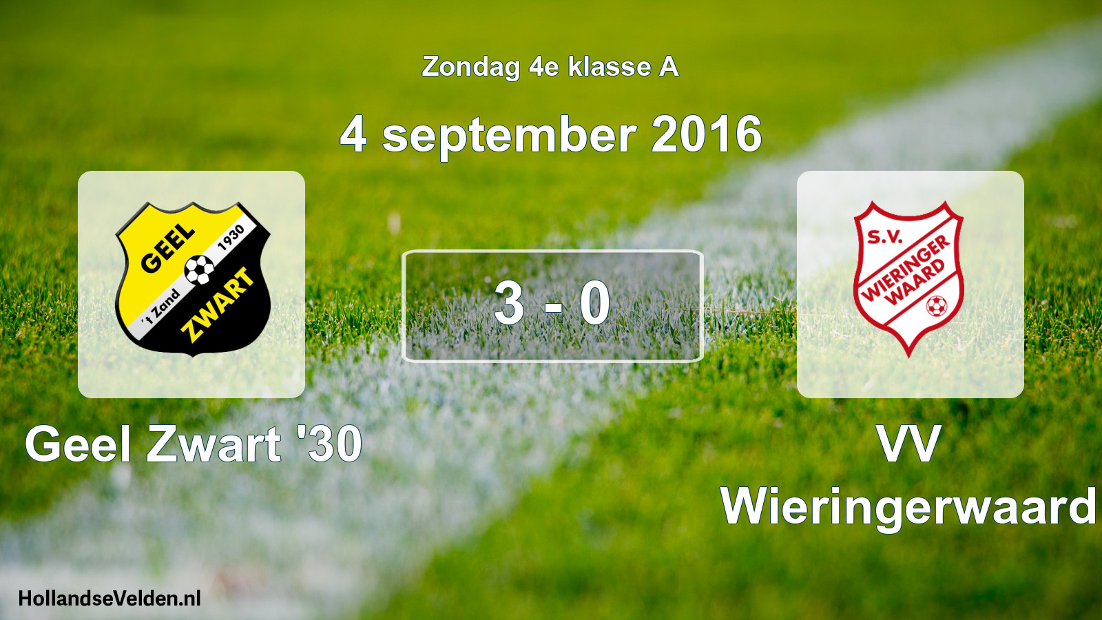 Total number of matches played: Geel Zwart '30 - VV Wieringerwaard 3 - 0 (4 September 2016)