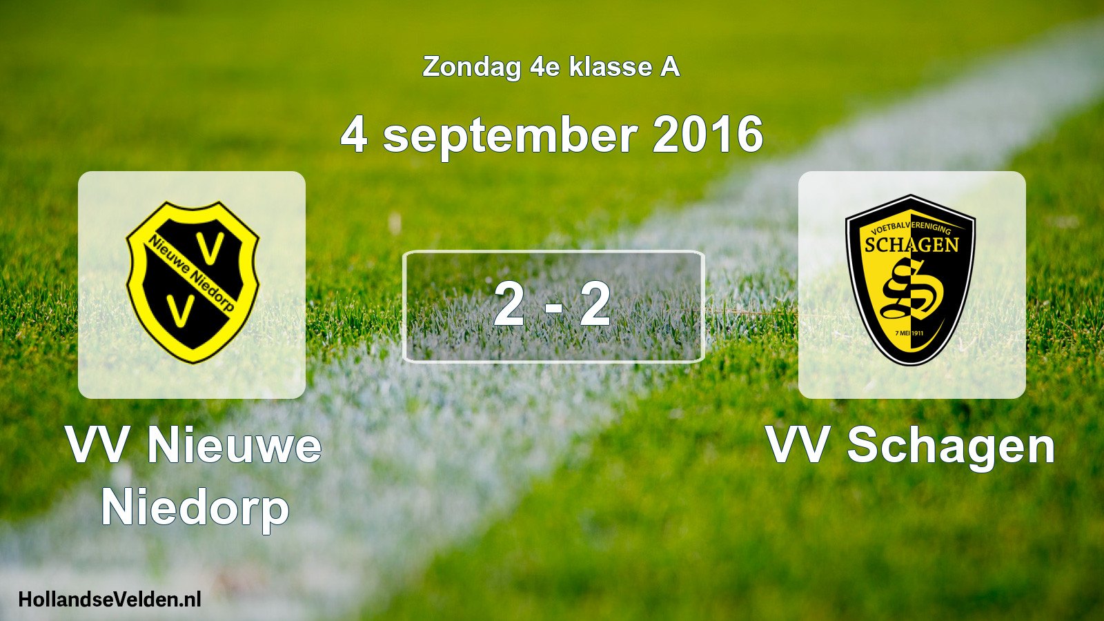Total number of matches played: VV Nieuwe Niedorp - VV Schagen 2 - 2 (4 September 2016)