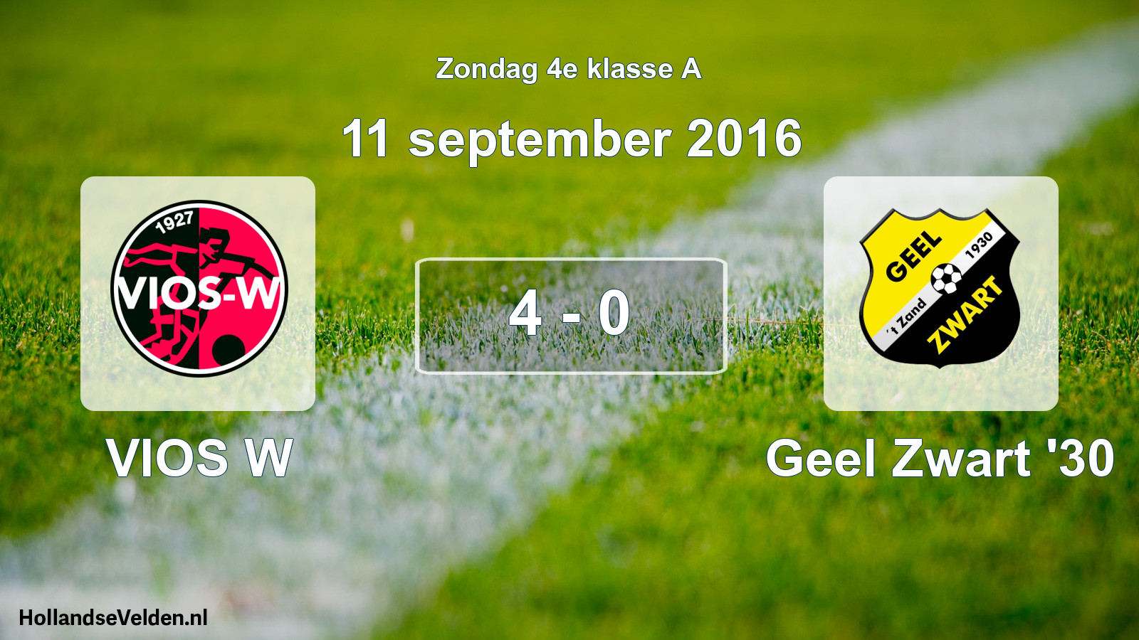 Total number of matches played: VIOS W - Geel Zwart '30 4 - 0 (11 September 2016)