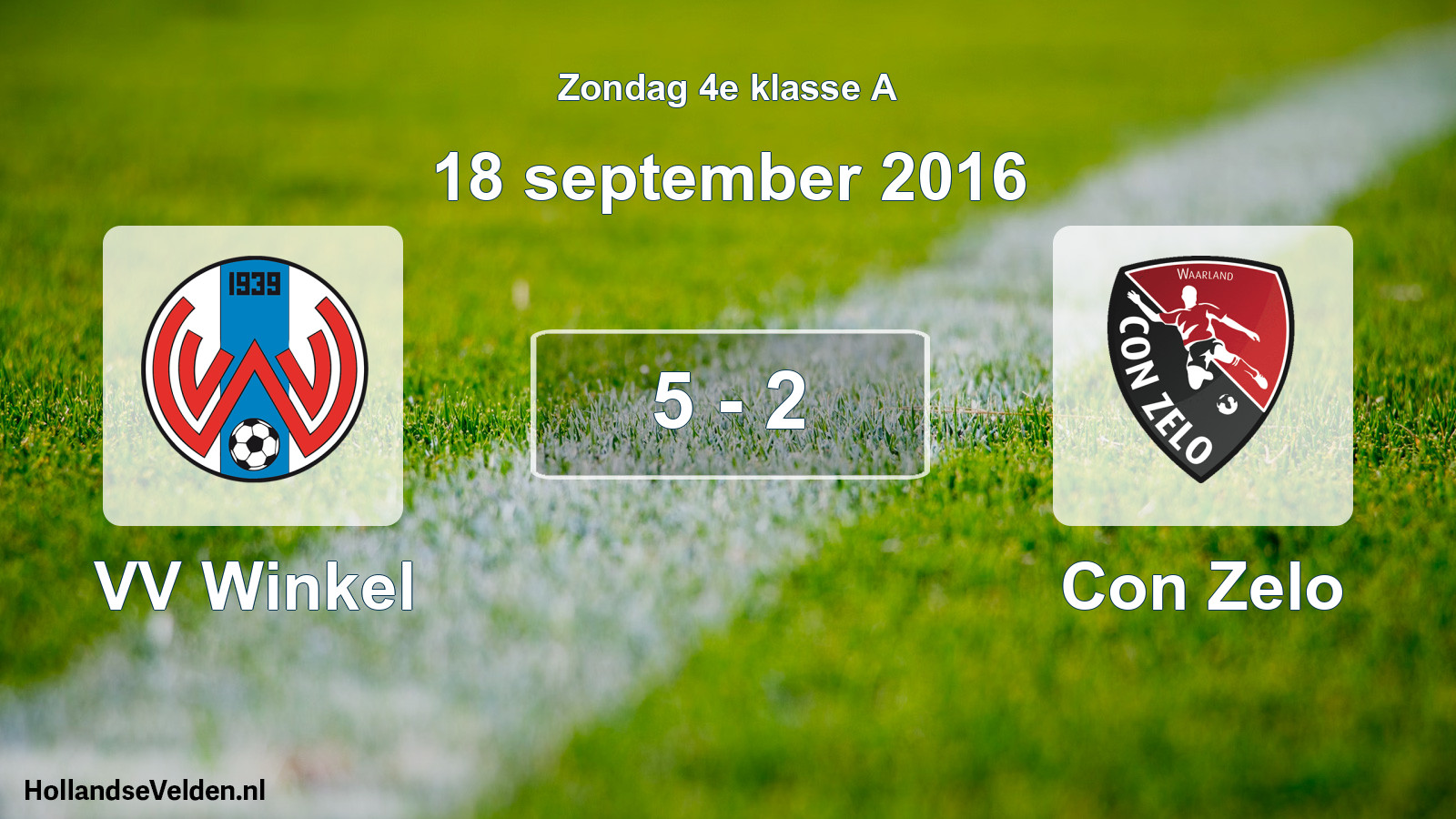 Total number of matches played: VV Winkel - Con Zelo 5 - 2 (18 September 2016)