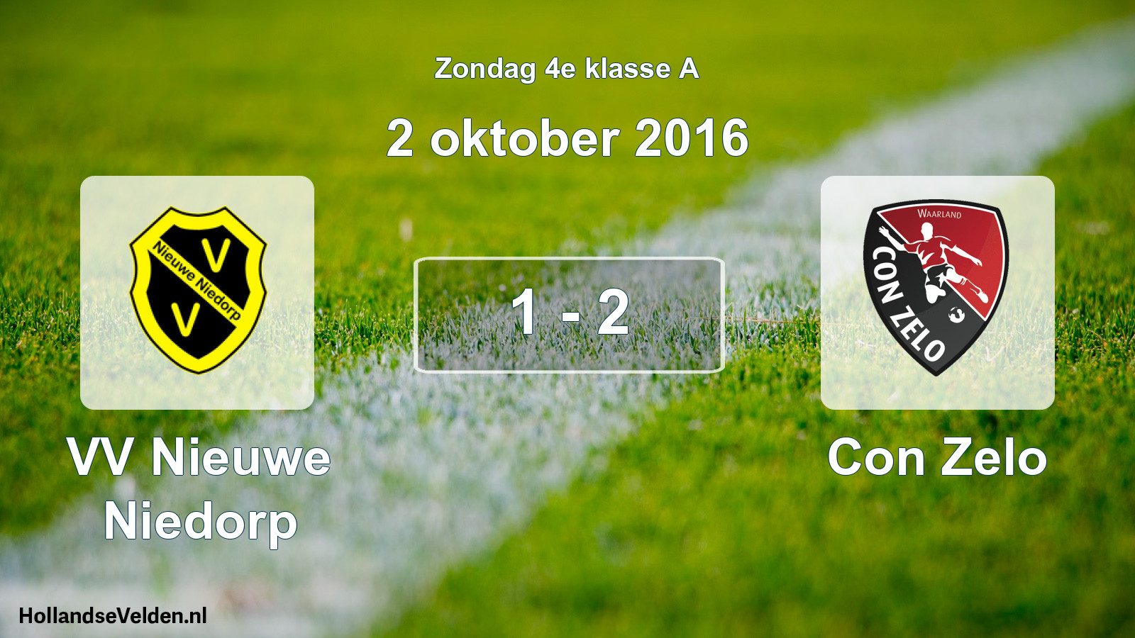 Total number of matches played: VV Nieuwe Niedorp - Con Zelo 1 - 2 (2 October 2016)