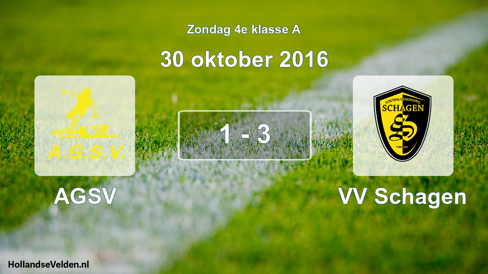 Total number of matches played: AGSV - VV Schagen 1 - 3 (30 October 2016)