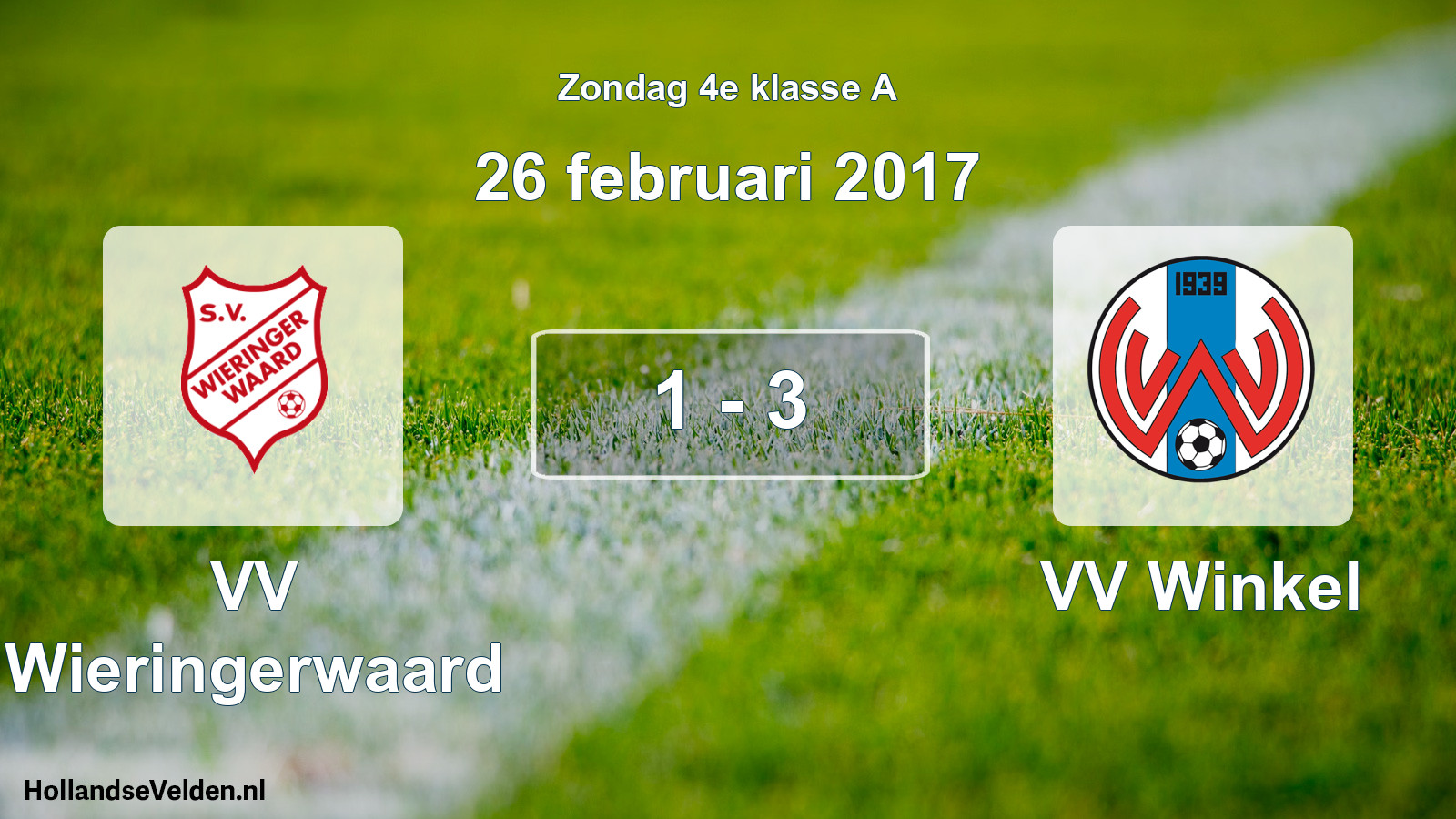 Total number of matches played: VV Wieringerwaard - VV Winkel 1 - 3 (26 February 2017)