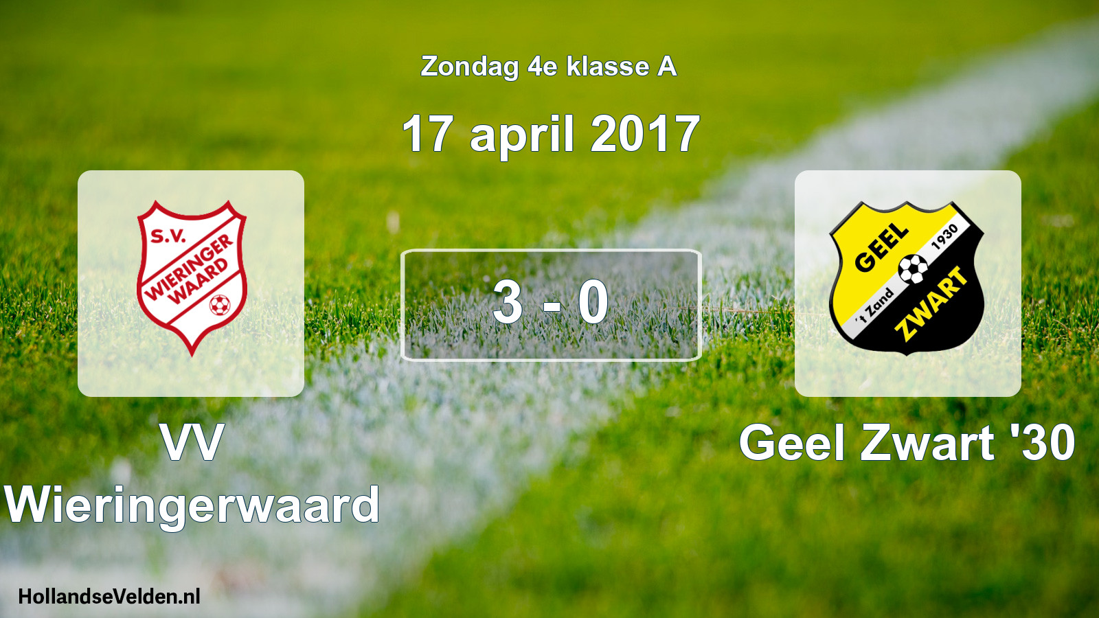 Total number of matches played: VV Wieringerwaard - Geel Zwart '30 3 - 0 (17 April 2017)