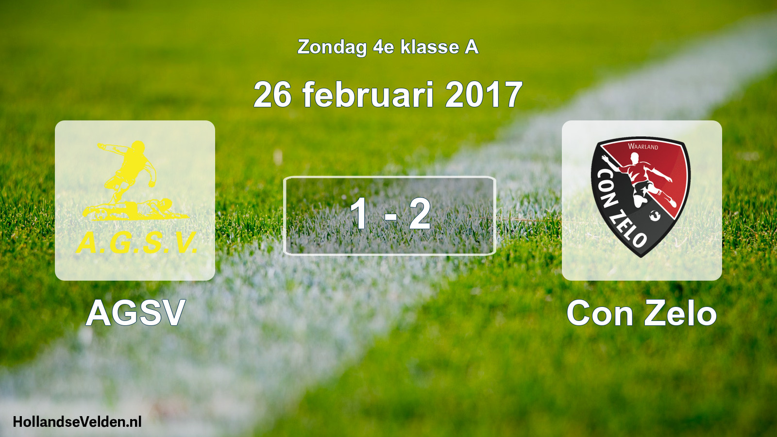 Total number of matches played: AGSV - Con Zelo 1 - 2 (26 February 2017)