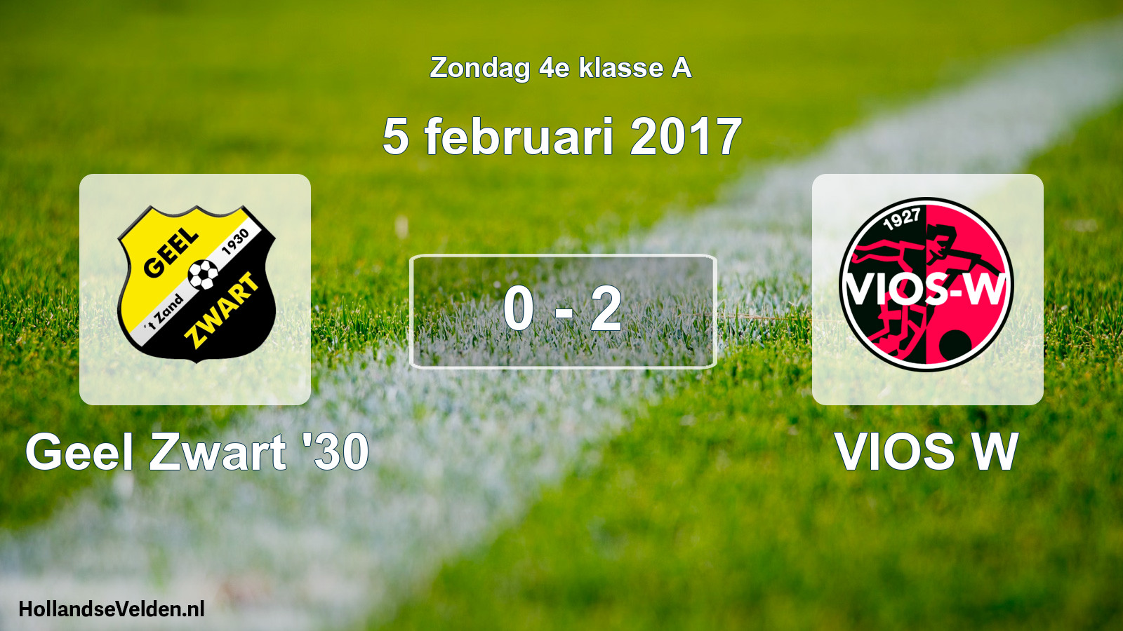 Total number of matches played: Geel Zwart '30 - VIOS W 0 - 2 (5 February 2017)