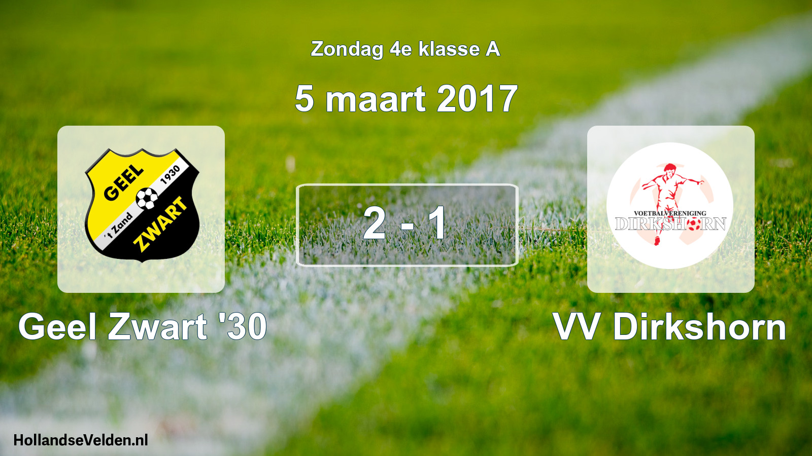 Total number of matches played: Geel Zwart '30 - VV Dirkshorn 2 - 1 (5 March 2017)