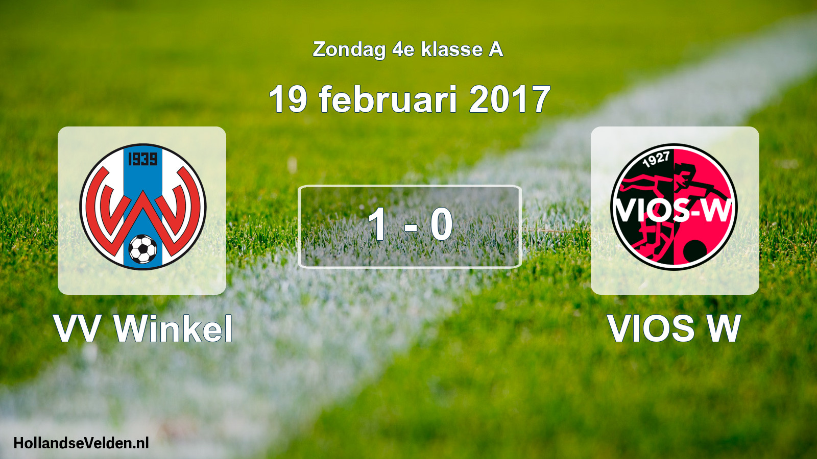 Total number of matches played: VV Winkel - VIOS W 1 - 0 (19 February 2017)