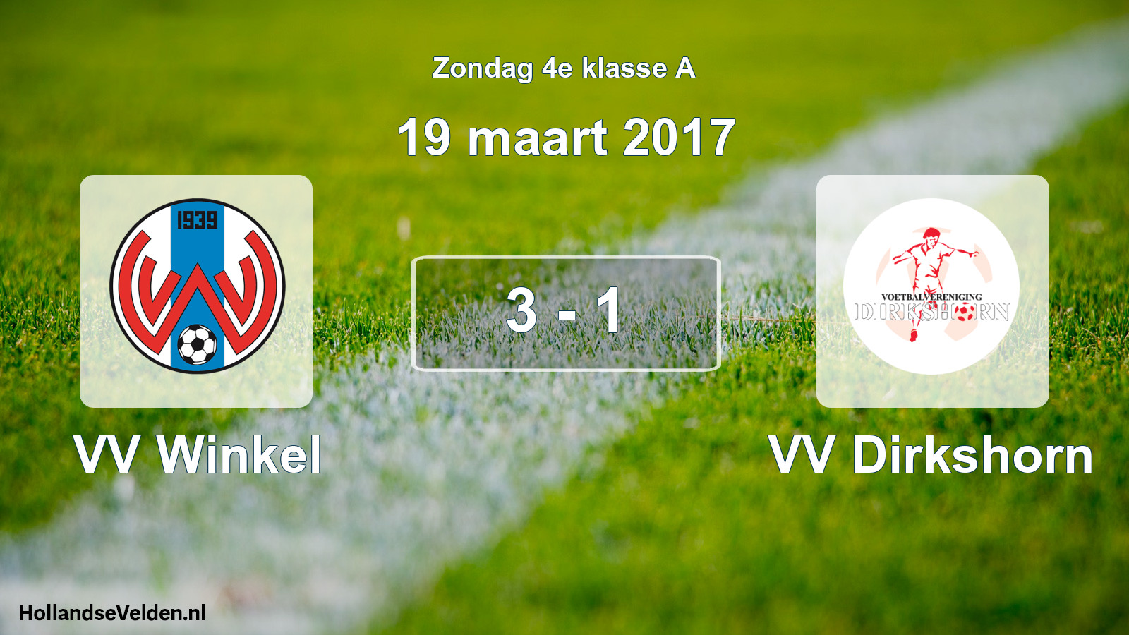 Total number of matches played: VV Winkel - VV Dirkshorn 3 - 1 (19 March 2017)