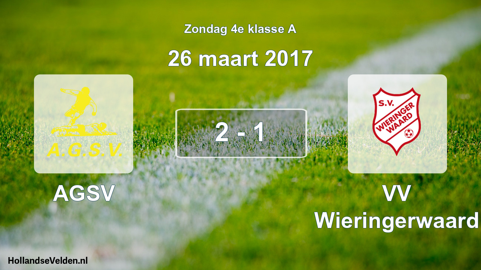 Total number of matches played: AGSV - VV Wieringerwaard 2 - 1 (26 March 2017)