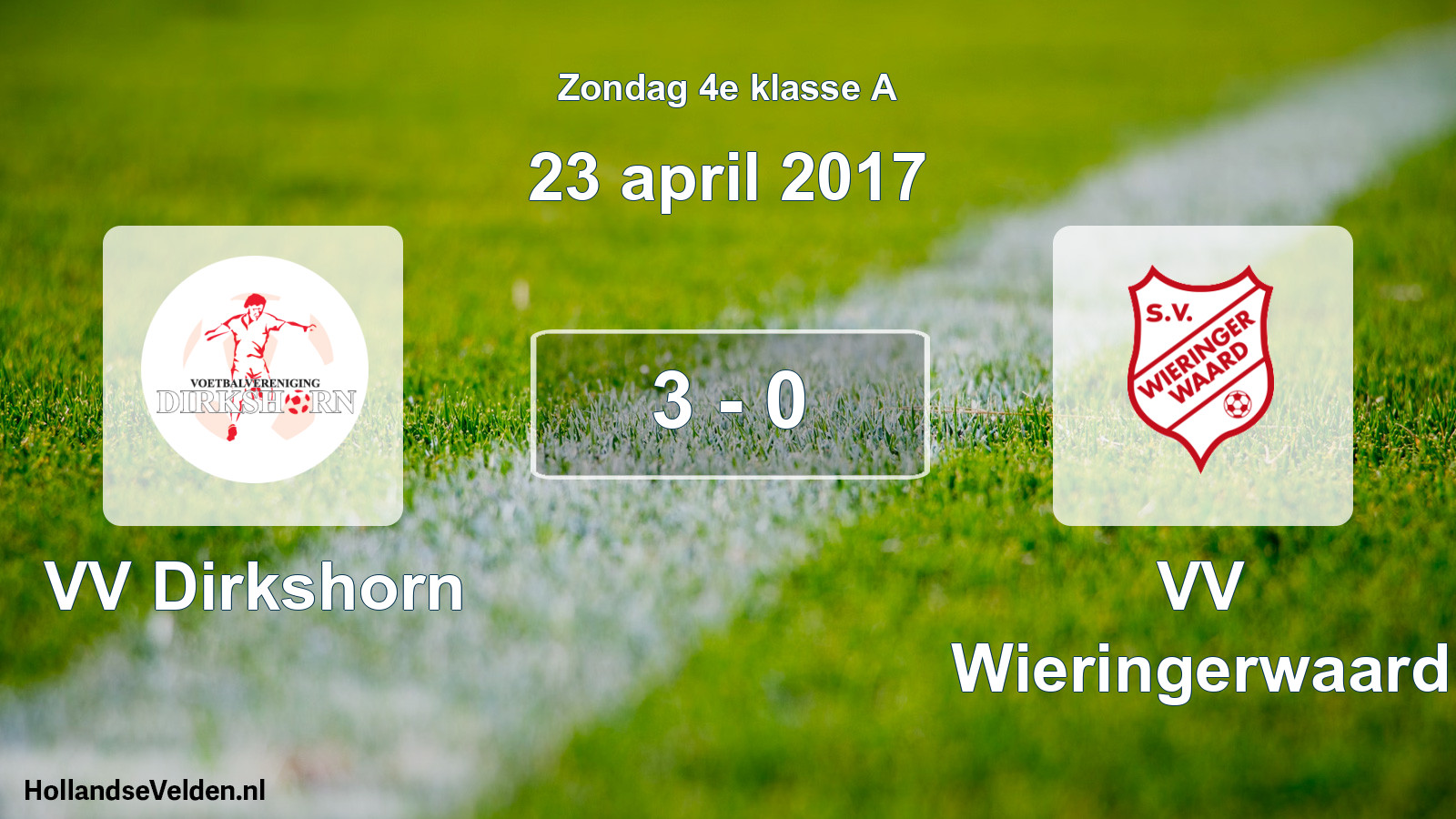 Total number of matches played: VV Dirkshorn - VV Wieringerwaard 3 - 0 (23 April 2017)