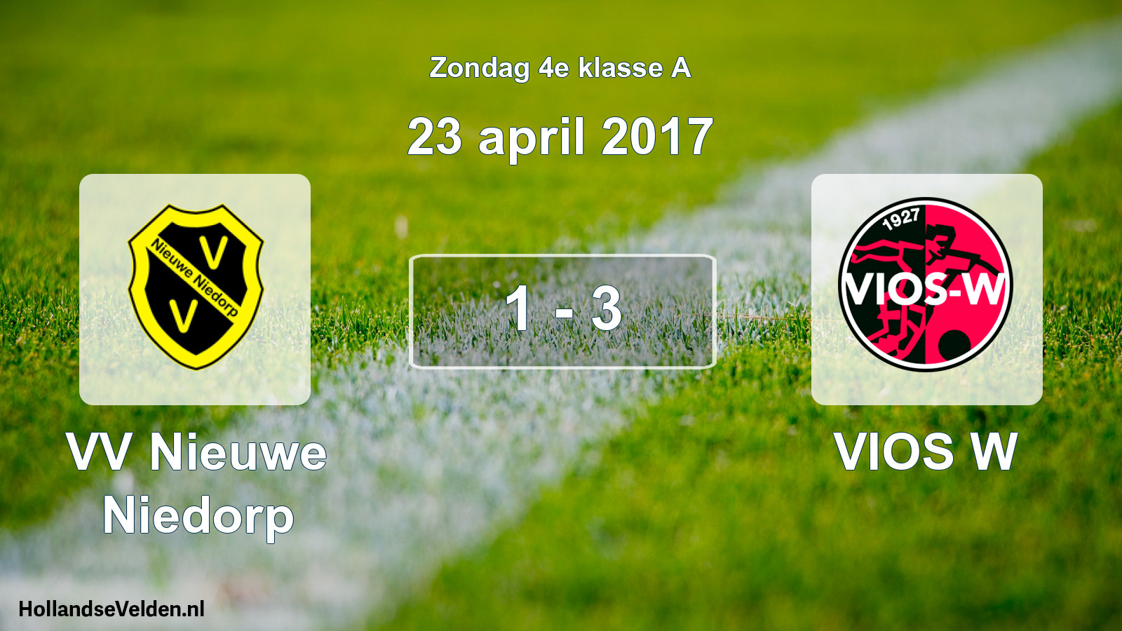 Total number of matches played: VV Nieuwe Niedorp - VIOS W 1 - 3 (23 April 2017)