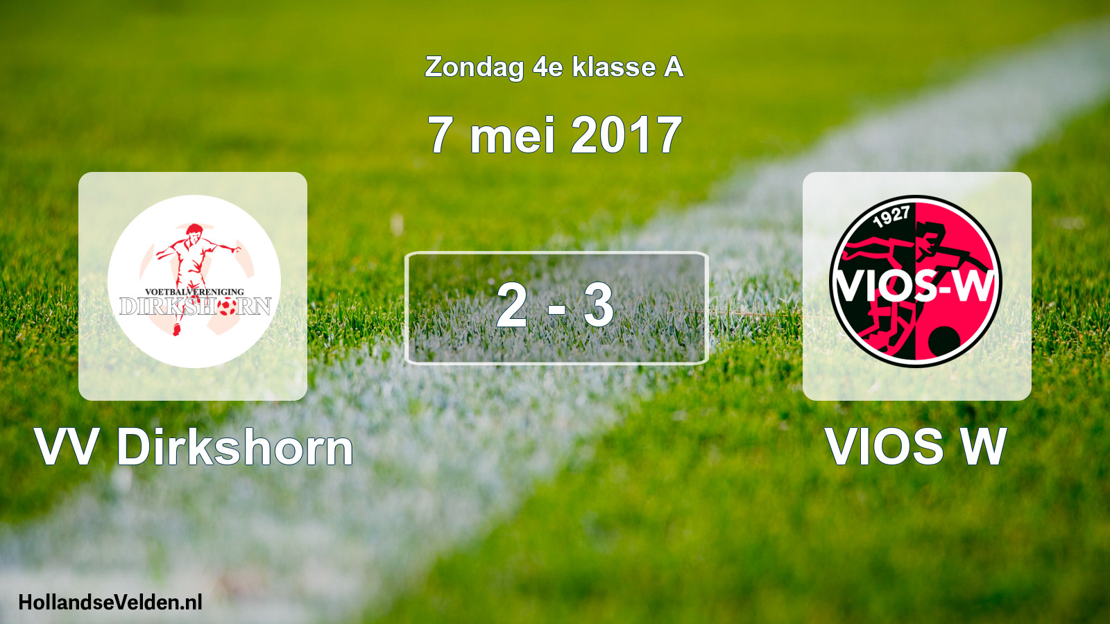 Total number of matches played: VV Dirkshorn - VIOS W 2 - 3 (7 May 2017)